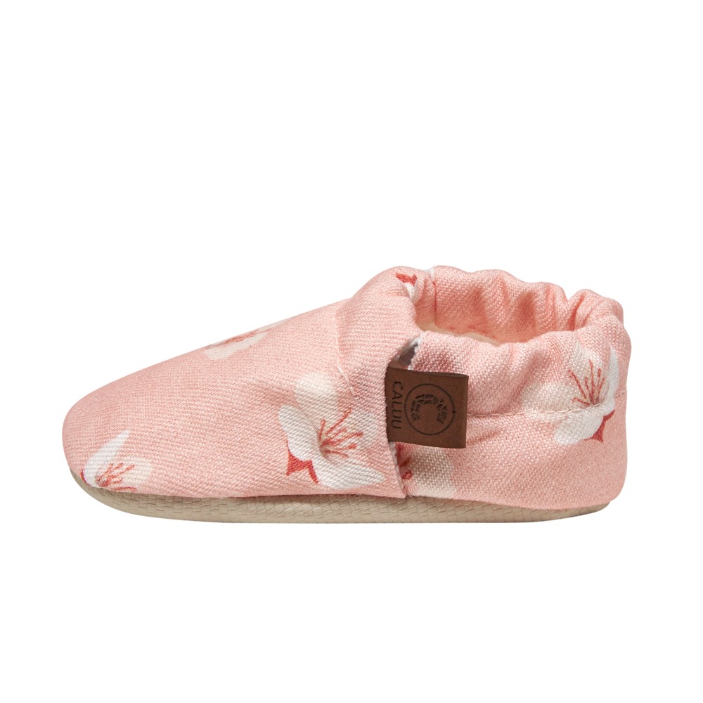 Pink Printed 100% Cotton Baby Booties