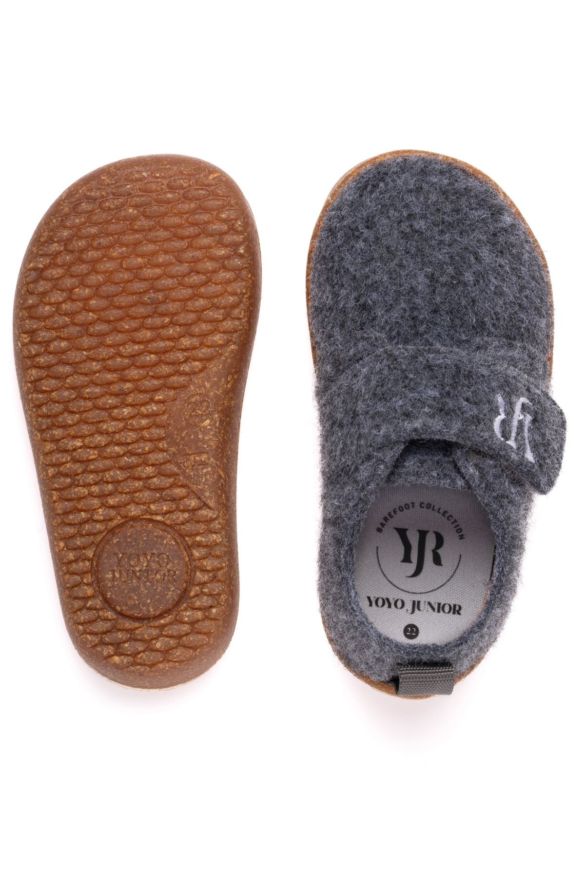 Barefoot Antrasit Keçe Kışlık Çocuk Ayakkabı