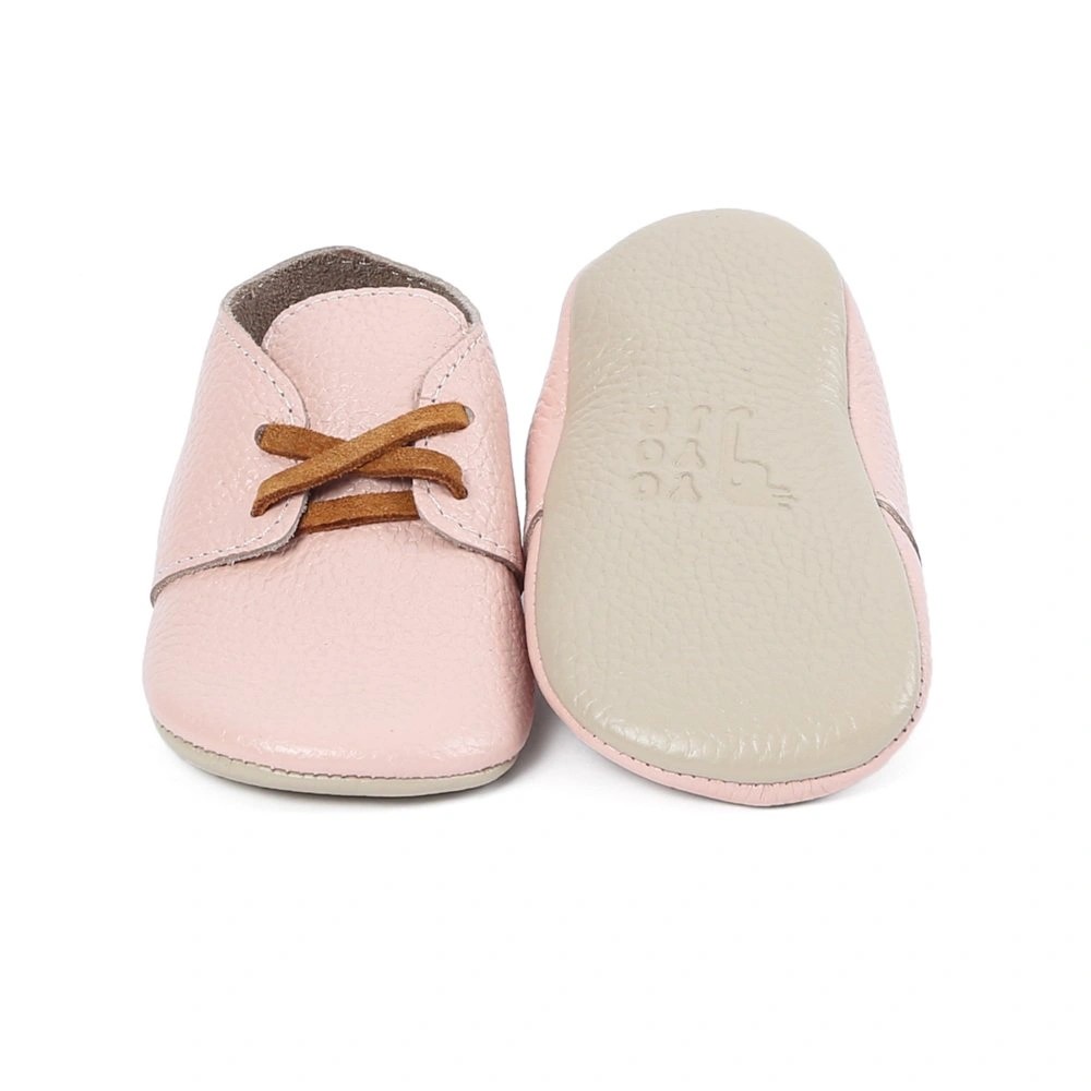 Yoyo Junior Bootie Genuine Leather in Powder Pink with Shoe Lace Detail