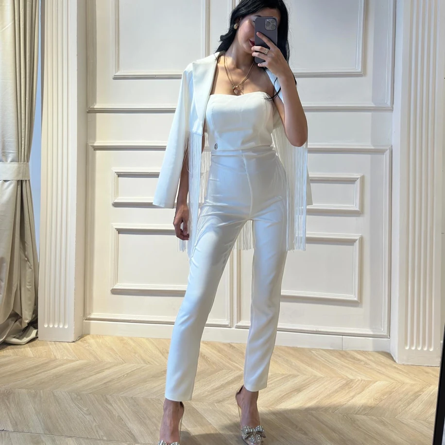 Püsküllü ceket ve tulum takım