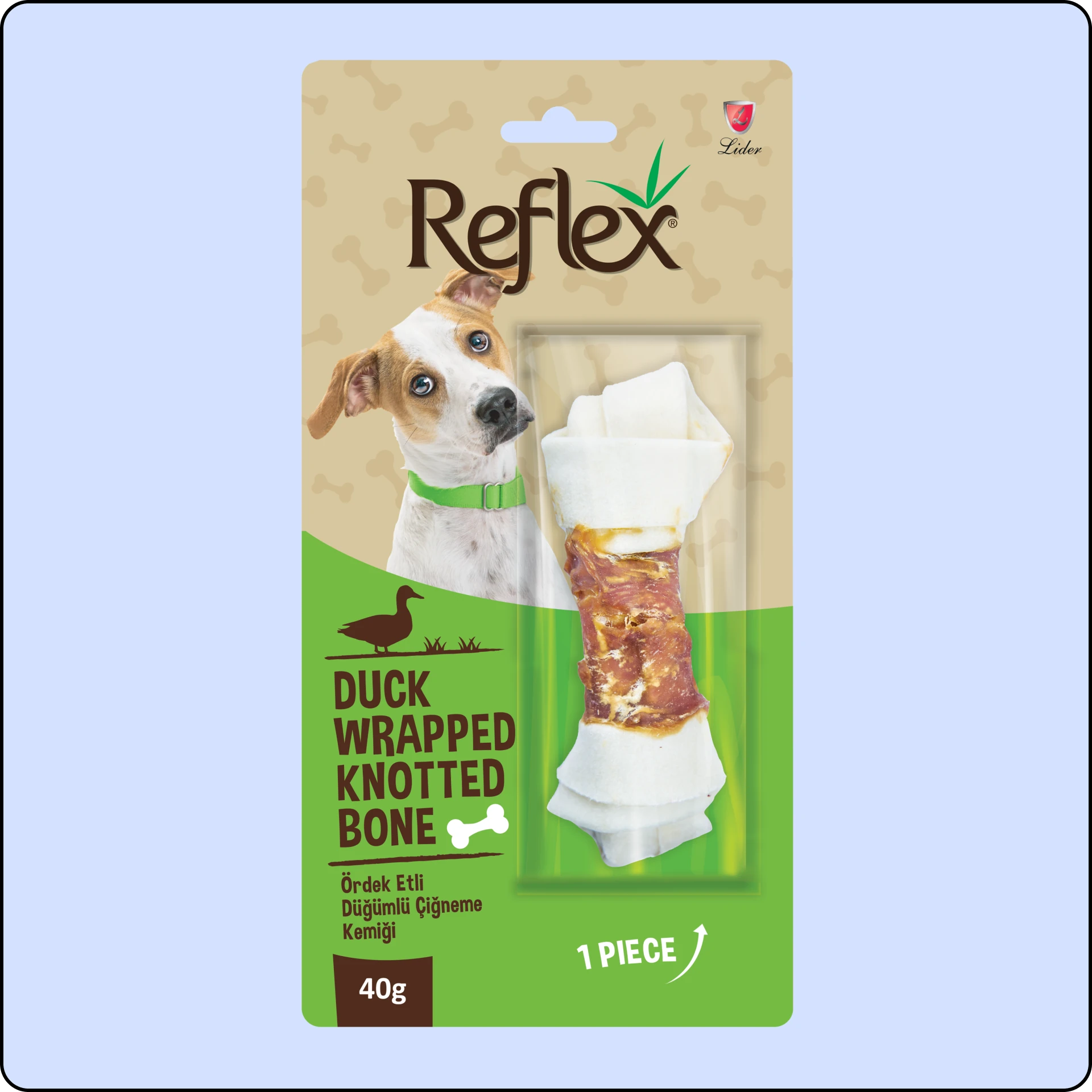 Reflex Ördek Eti Sargılı Düğümlü Köpek Çiğneme Kemiği 40 gr