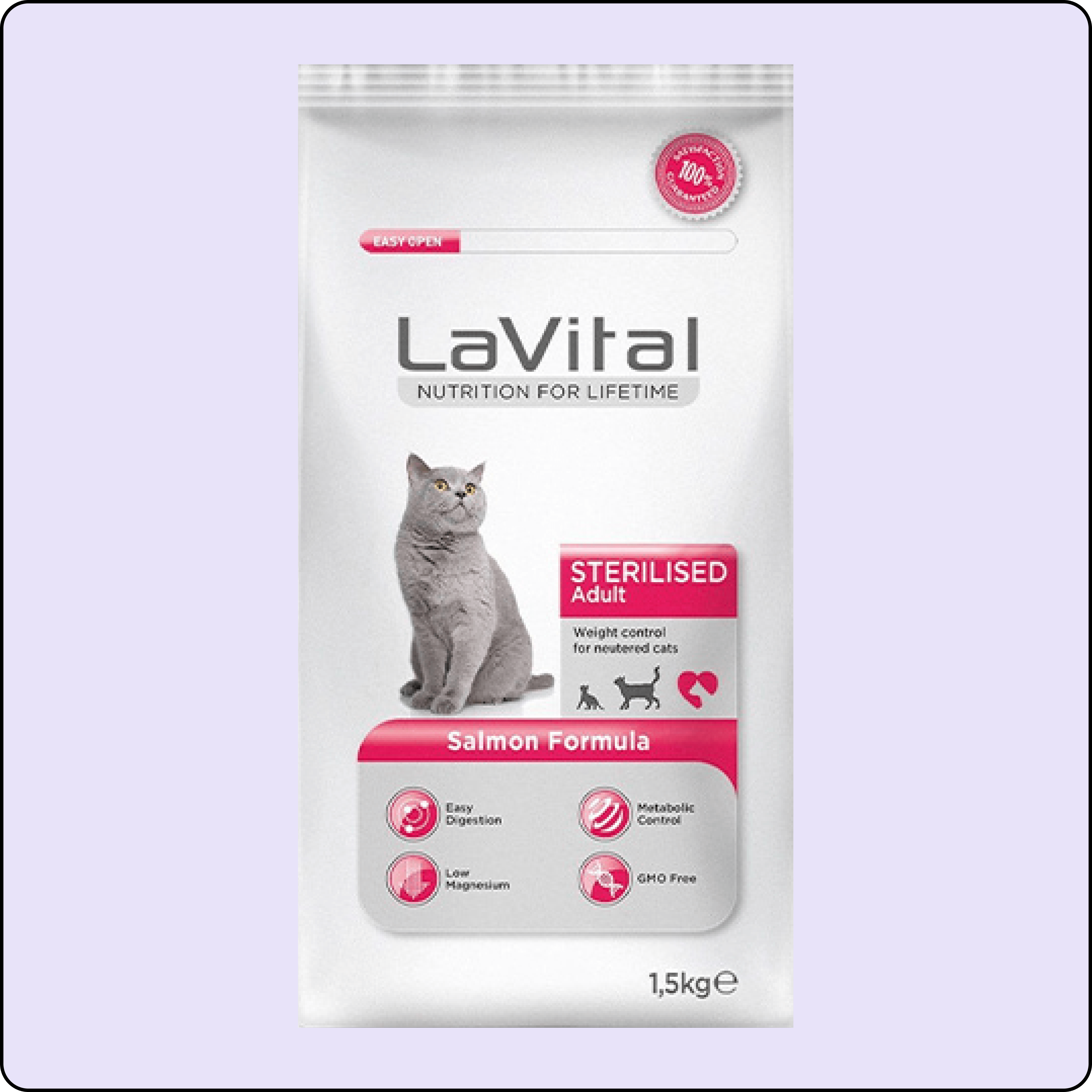 LaVital Kilo Kontrolü için Somonlu Kısırlaştırılmış Kedi Maması 1,5kg