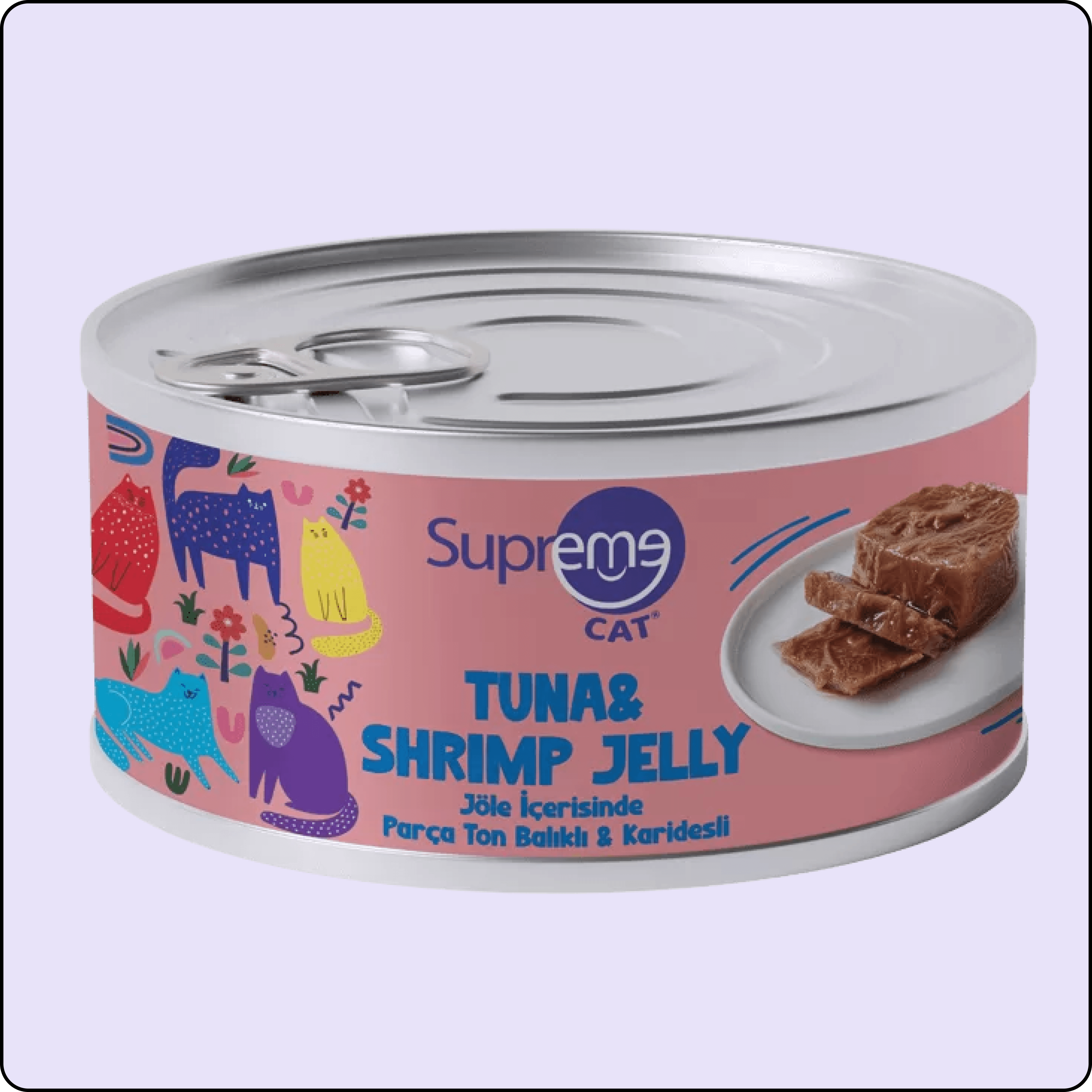 Supreme Cat Jöle İçinde Parça Ton Balıklı ve Karidesli Kedi Konservesi 85 gr