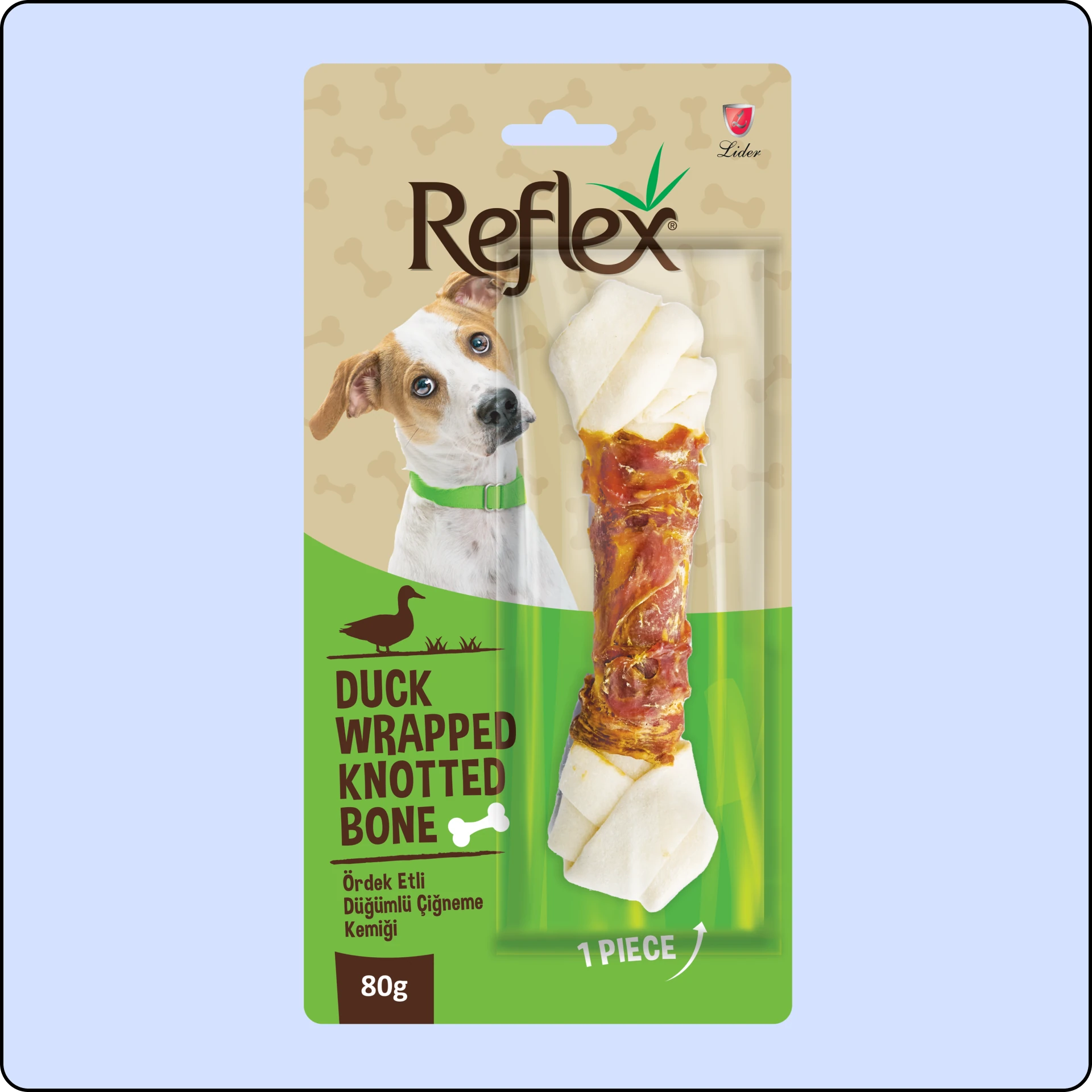 Reflex Ördek Eti Sargılı Düğümlü Köpek Çiğneme Kemiği 80 gr