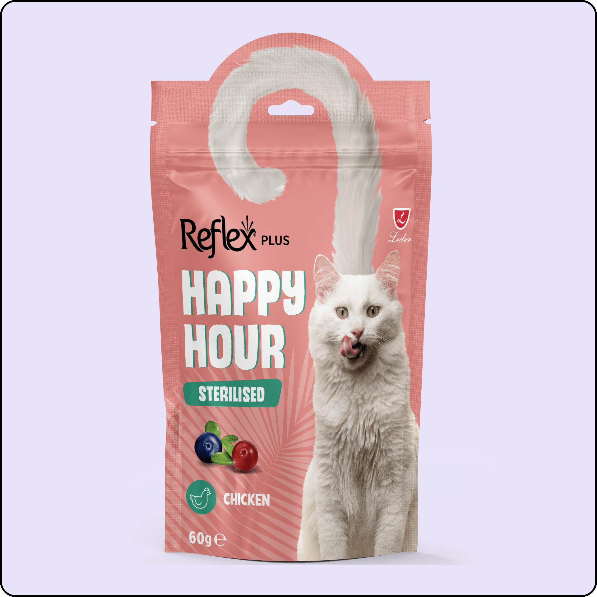 Reflex Plus Happy Hour Tavuklu Yaban Mersinli ve Kızılcıklı Kısırlaştırılmış Kedi Ödül Maması 60 gr