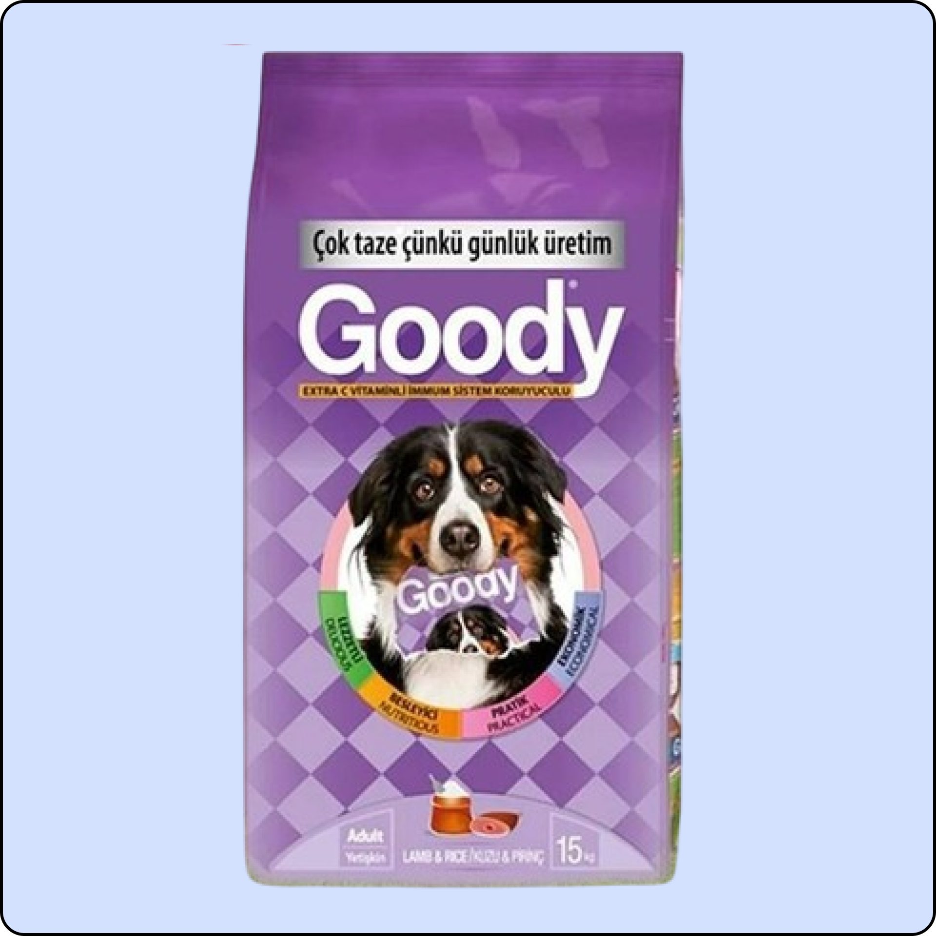 Goody C Vitaminli Kuzulu ve Pirinçli Yetişkin Köpek Maması 15 kg