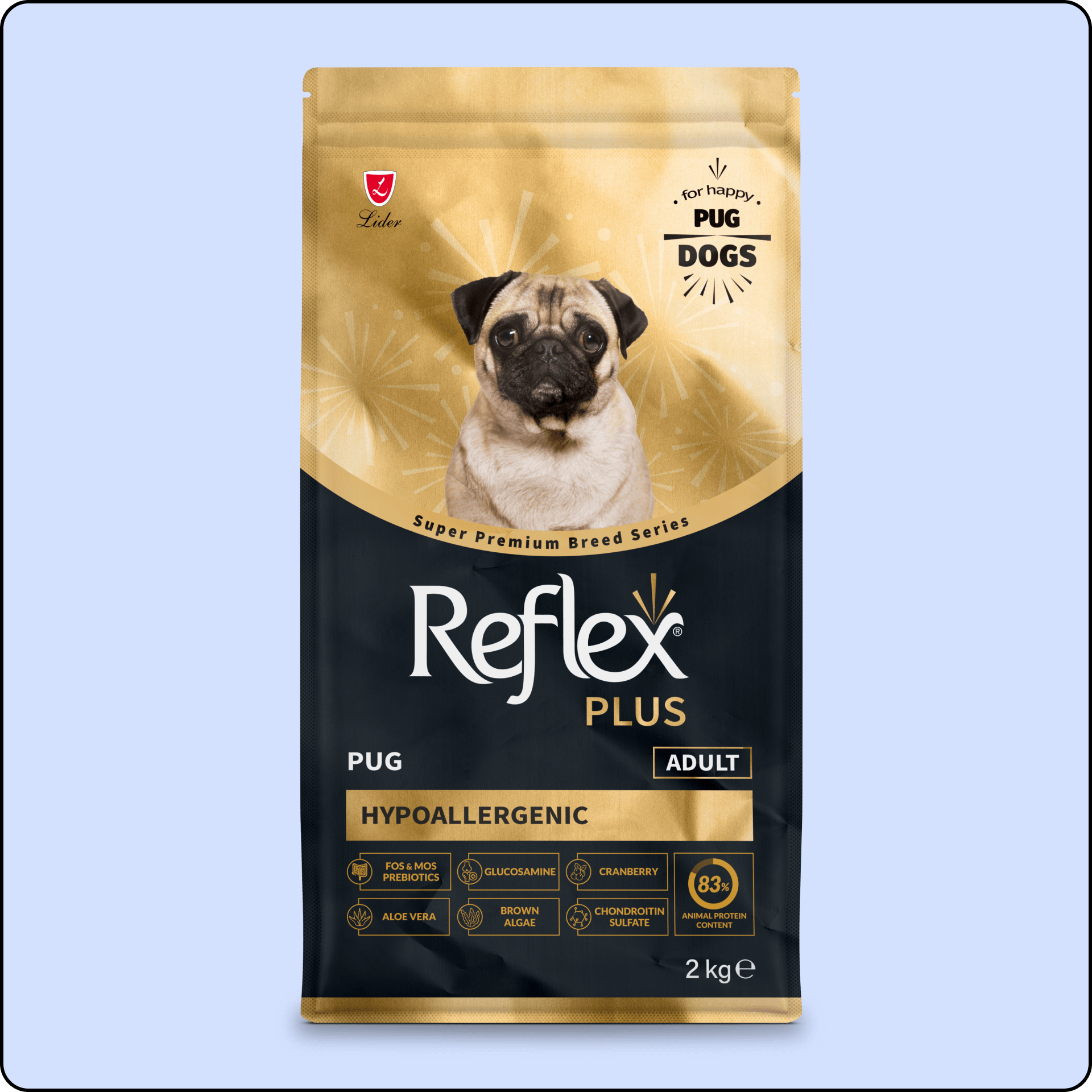 Reflex Plus Hipoalerjenik Pug Yetişkin Köpek Maması 2 kg
