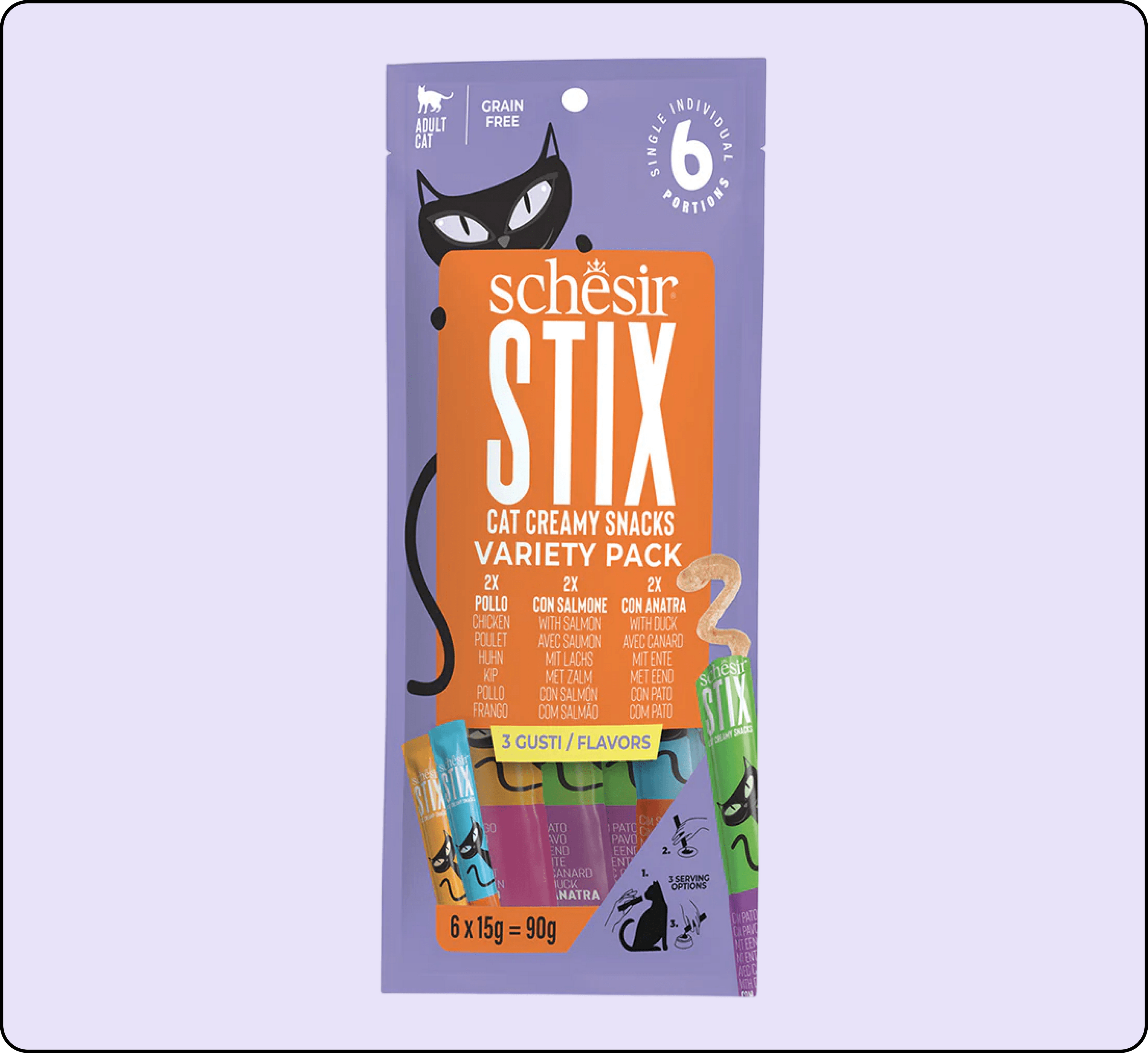 Schesir Stix Karışık Çeşitli Krema Kedi Ödül Maması 15 gr 6'lı