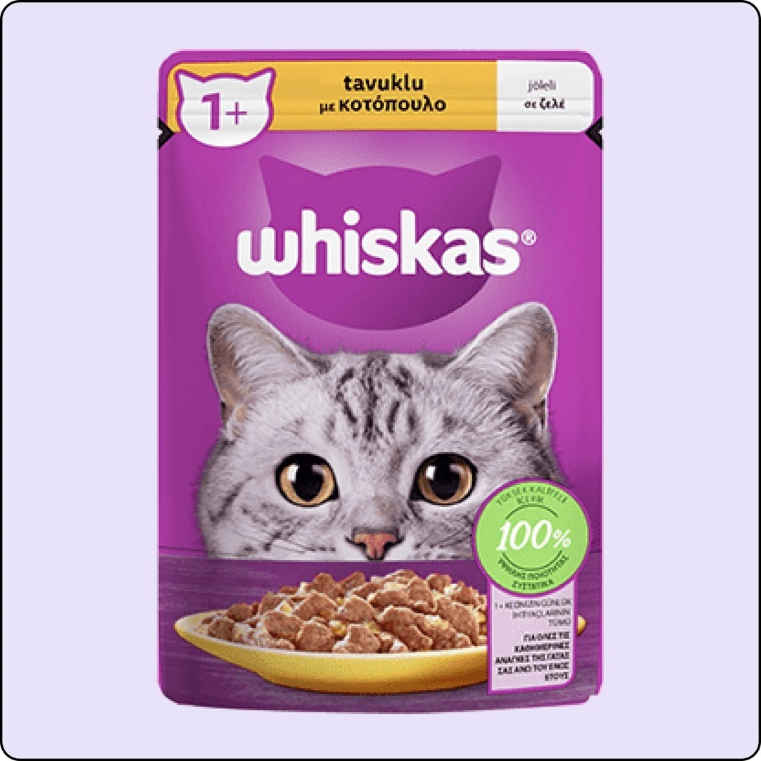 Whiskas Pouch Jöle İçinde Tavuklu Yetişkin Kedi Konservesi 85 gr 28 Adet