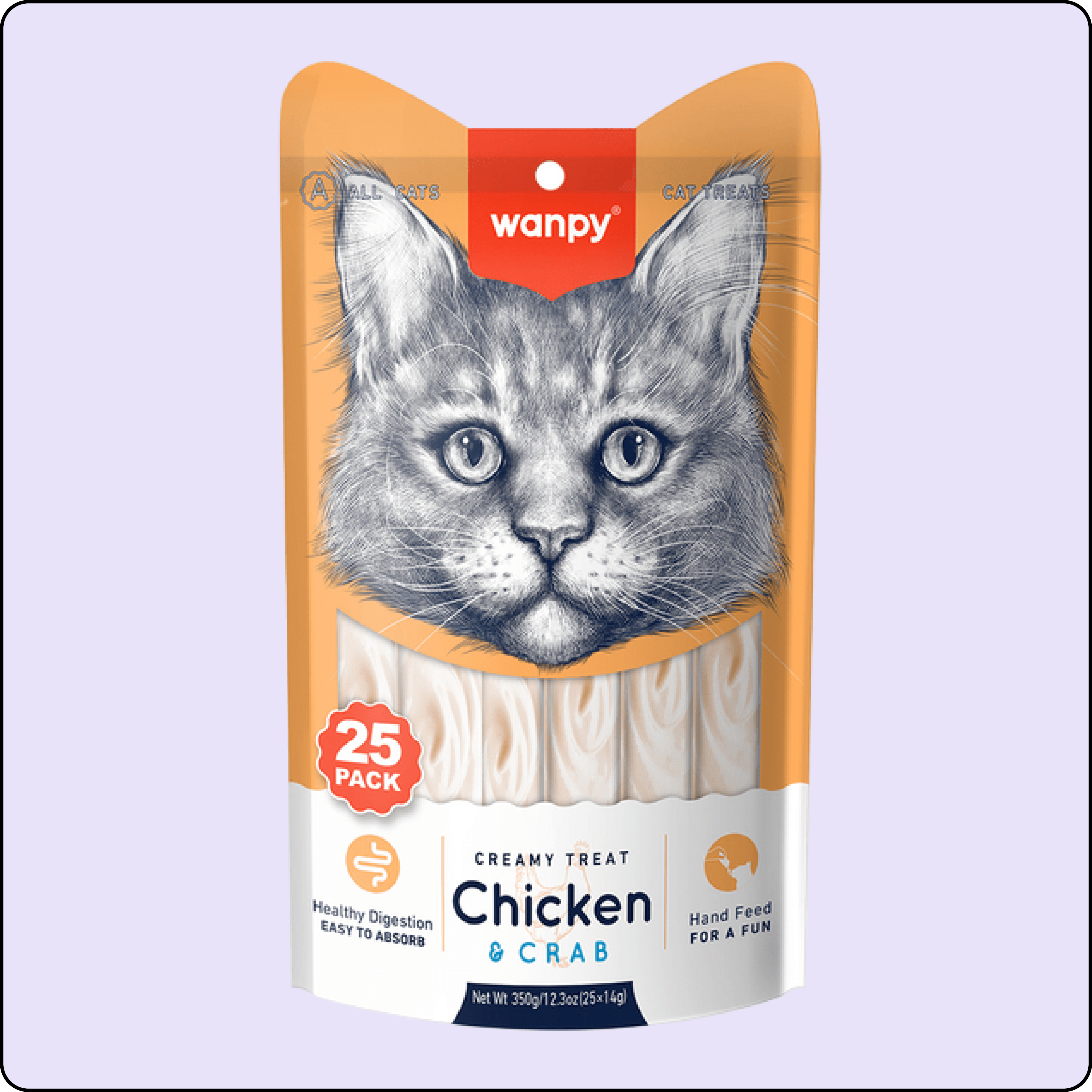 Wanpy Tavuklu ve Yengeçli Krema Kedi Ödül 25'li 14 gr