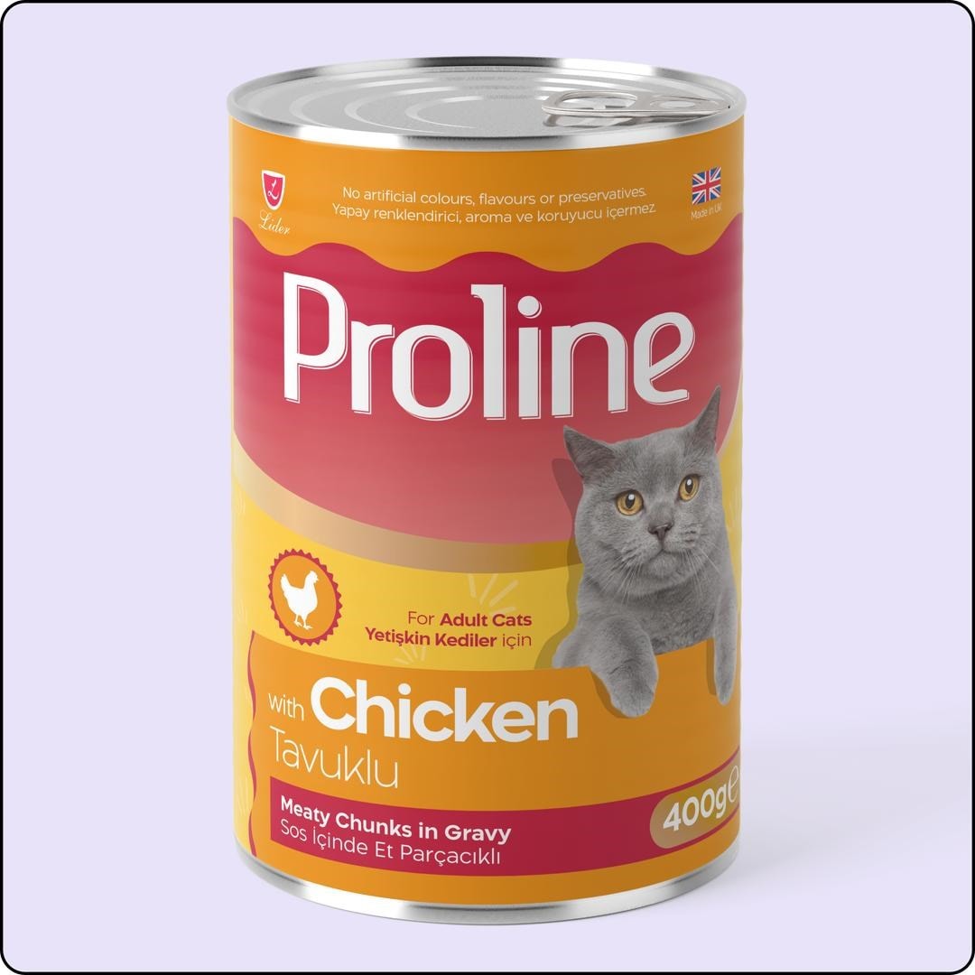  Proline Sos İçinde Parça Tavuk Etli Yetişkin Kedi Konservesi 24 Adet 400 gr