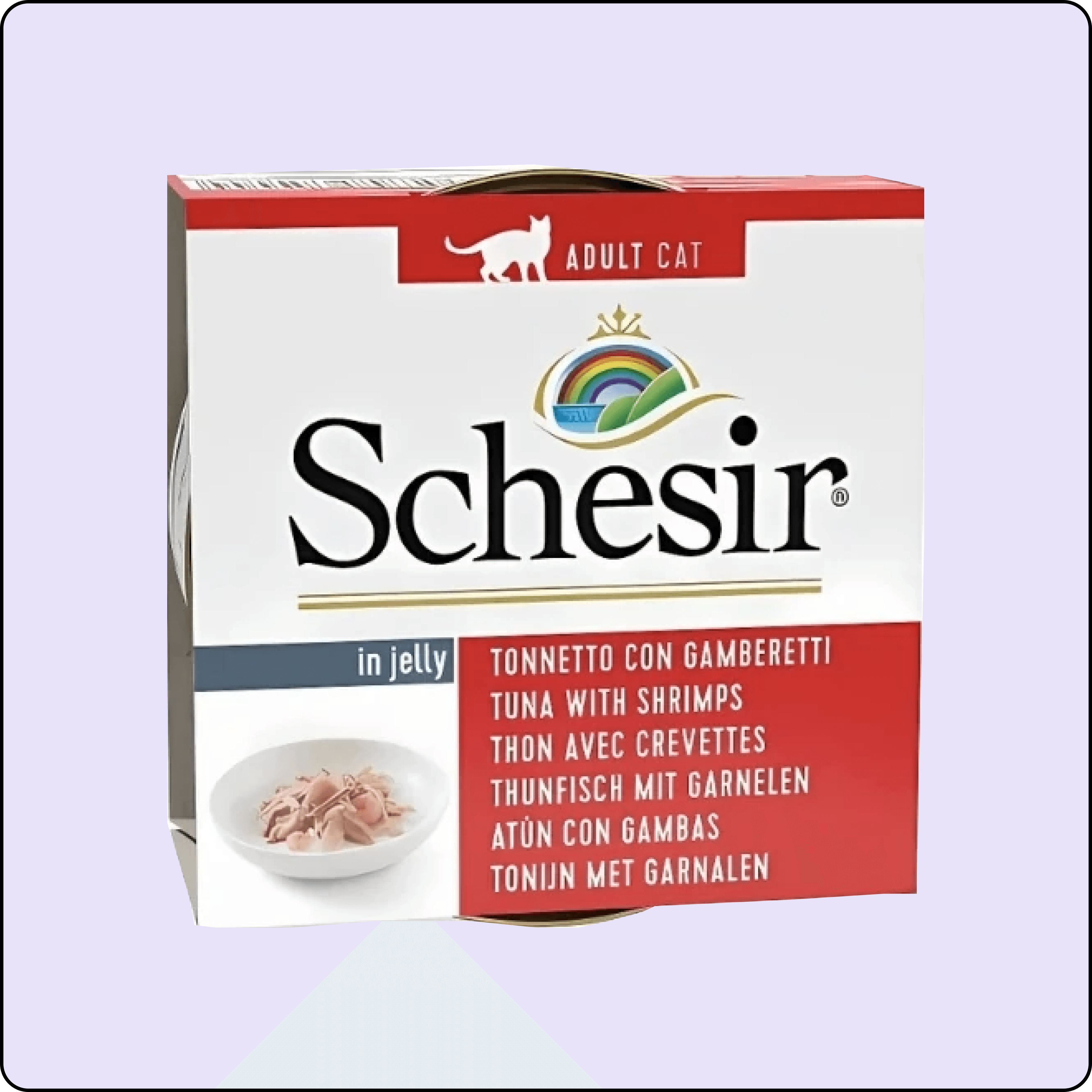 Schesir Jöle İçinde Ton Balıklı ve Karidesli Yaş Kedi Maması 85 gr