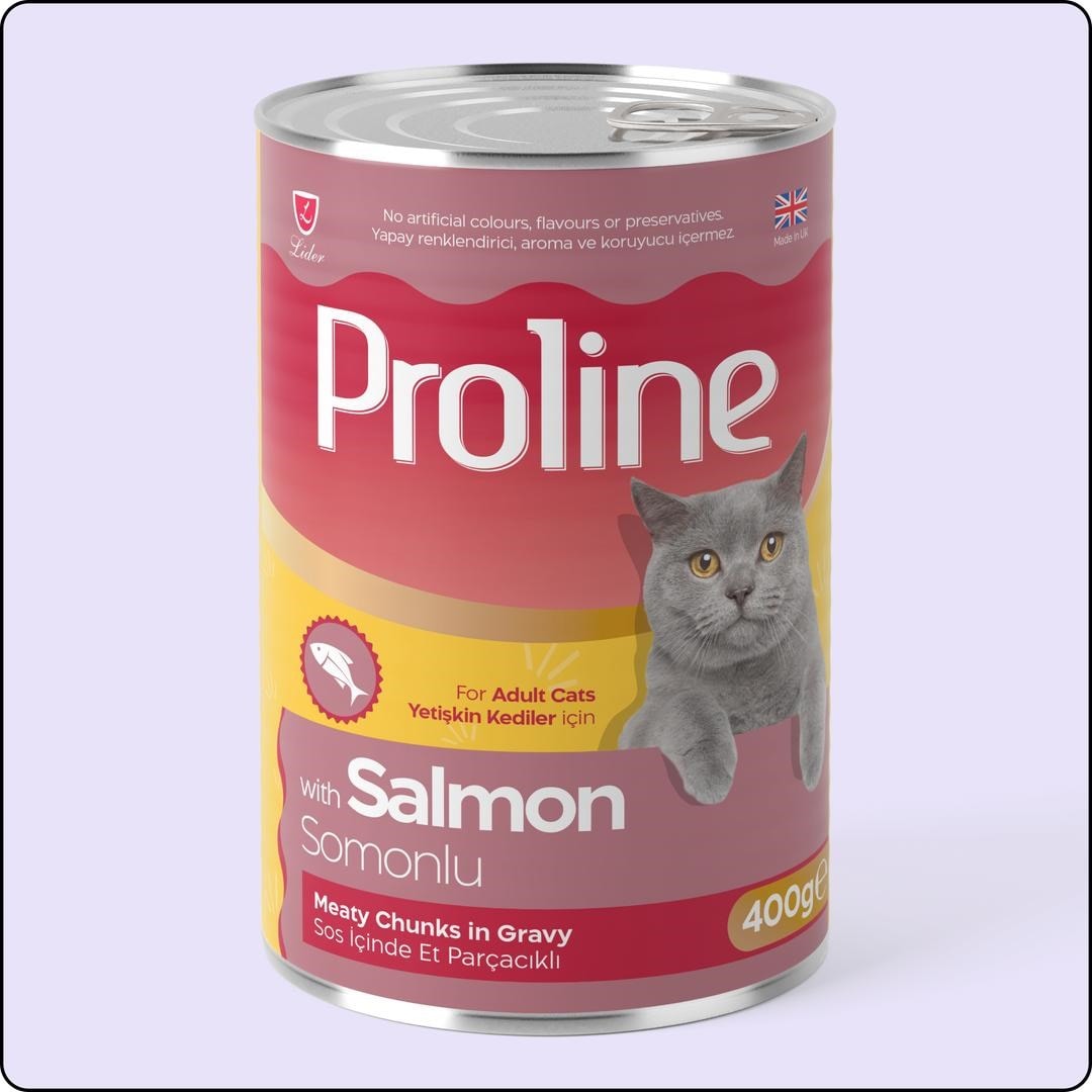  Proline Sos İçinde Parça Somon Etli Yetişkin Kedi Konservesi 24 Adet 400 gr