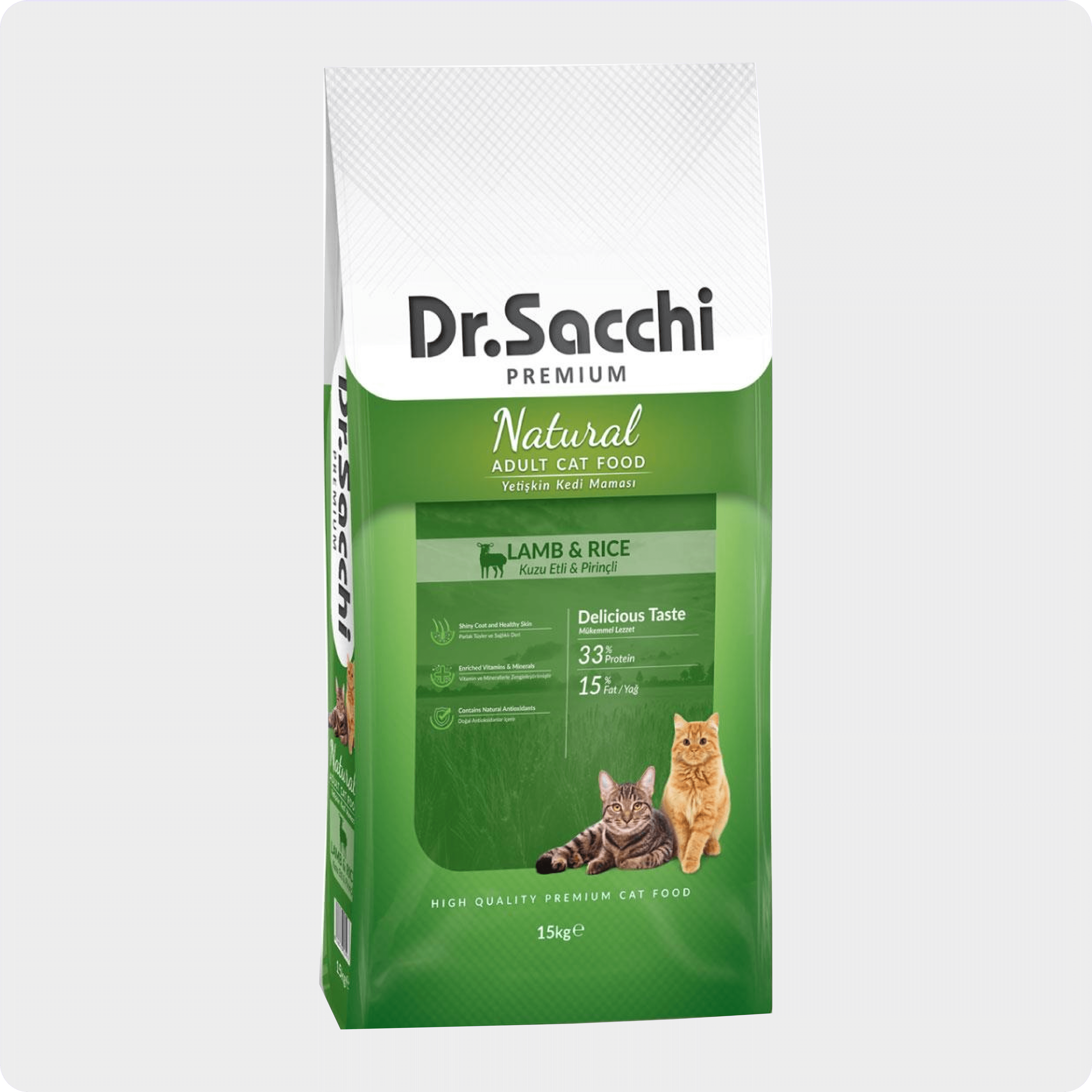 Dr. Sacchi Premium Natural  Kuzulu Yetişkin Kedi Maması 15 kg 