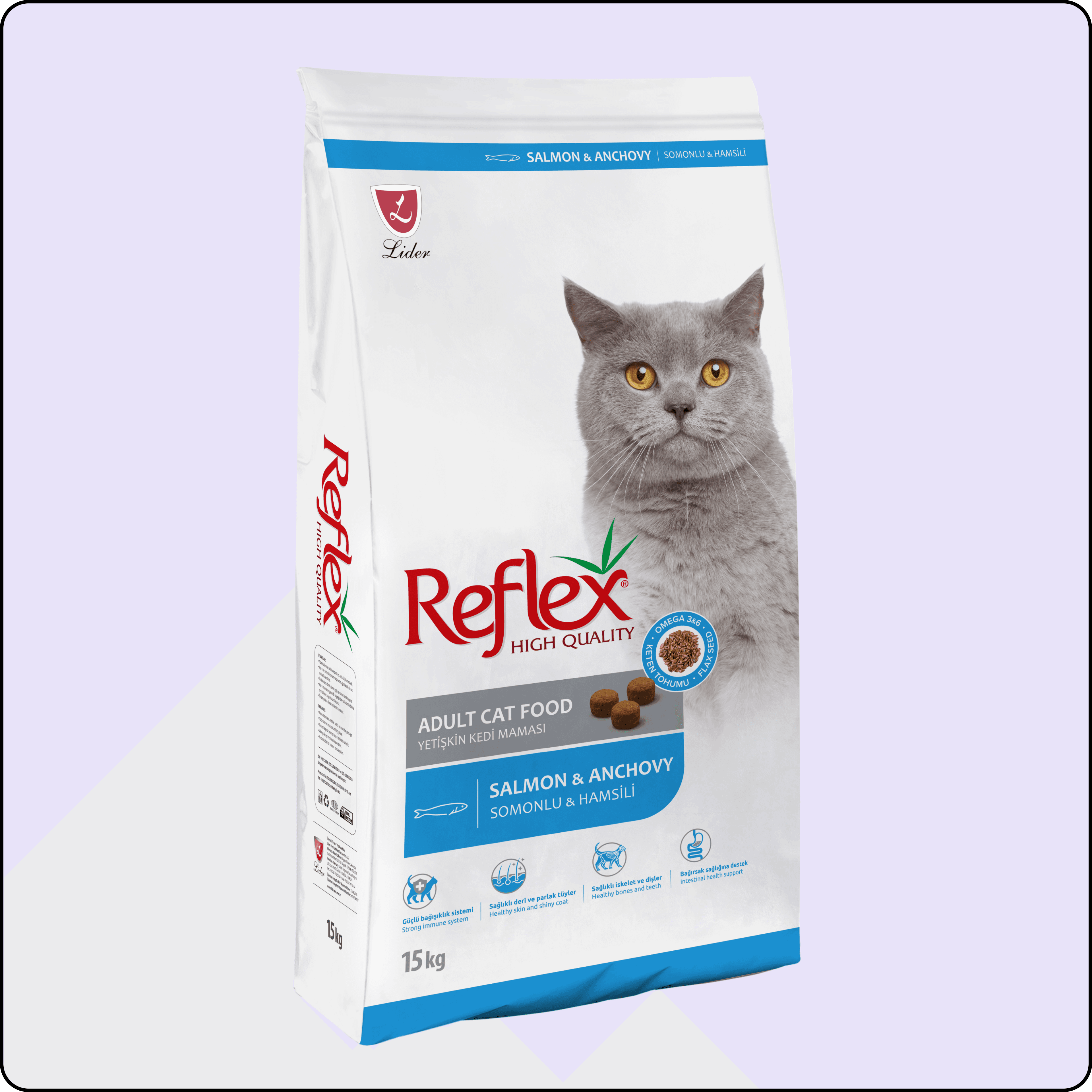 Reflex Somonlu ve Hamsili Yetişkin Kedi Maması 15 kg