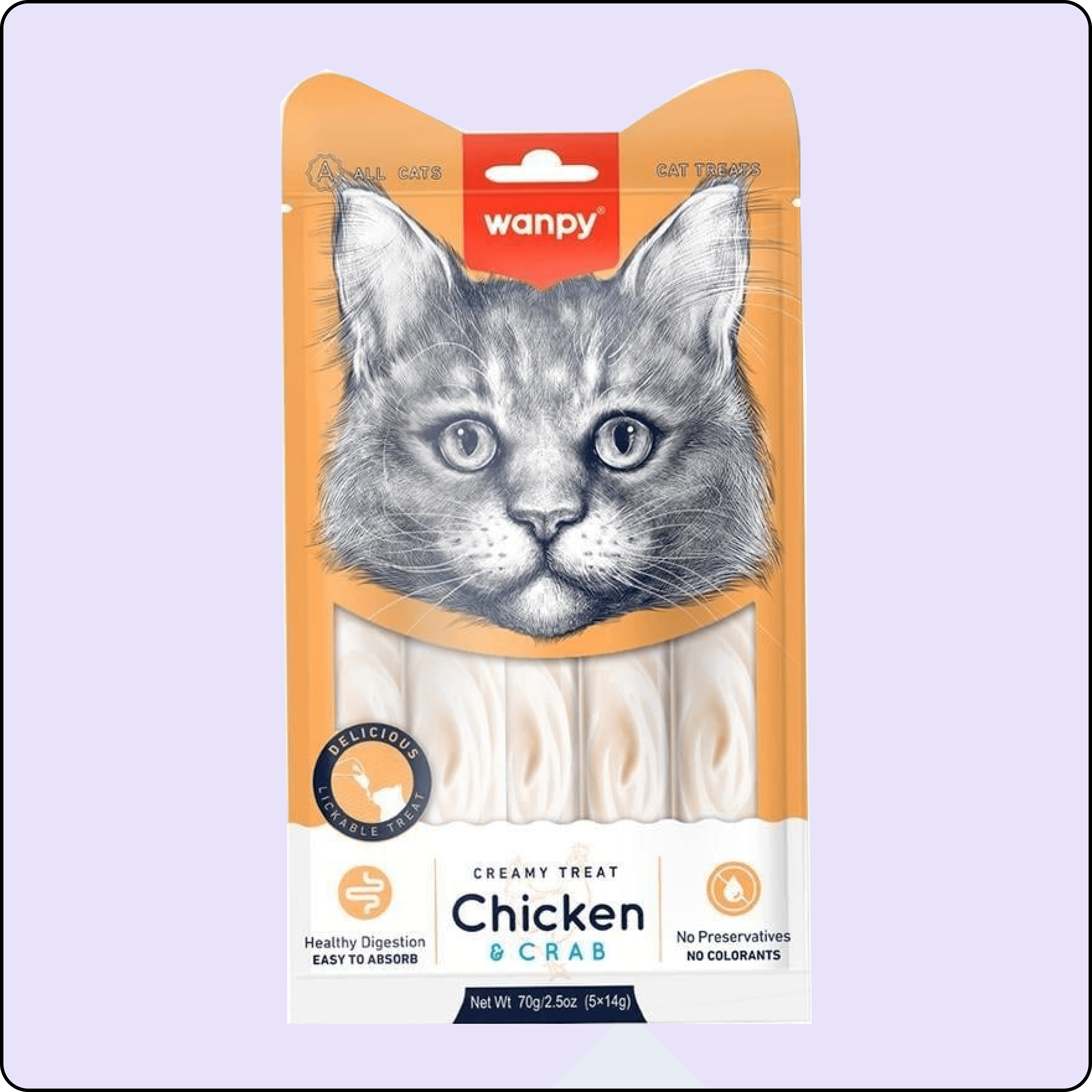 Wanpy Tavuklu ve Yengeçli Sıvı Kedi Ödülü 14 gr (5'li)