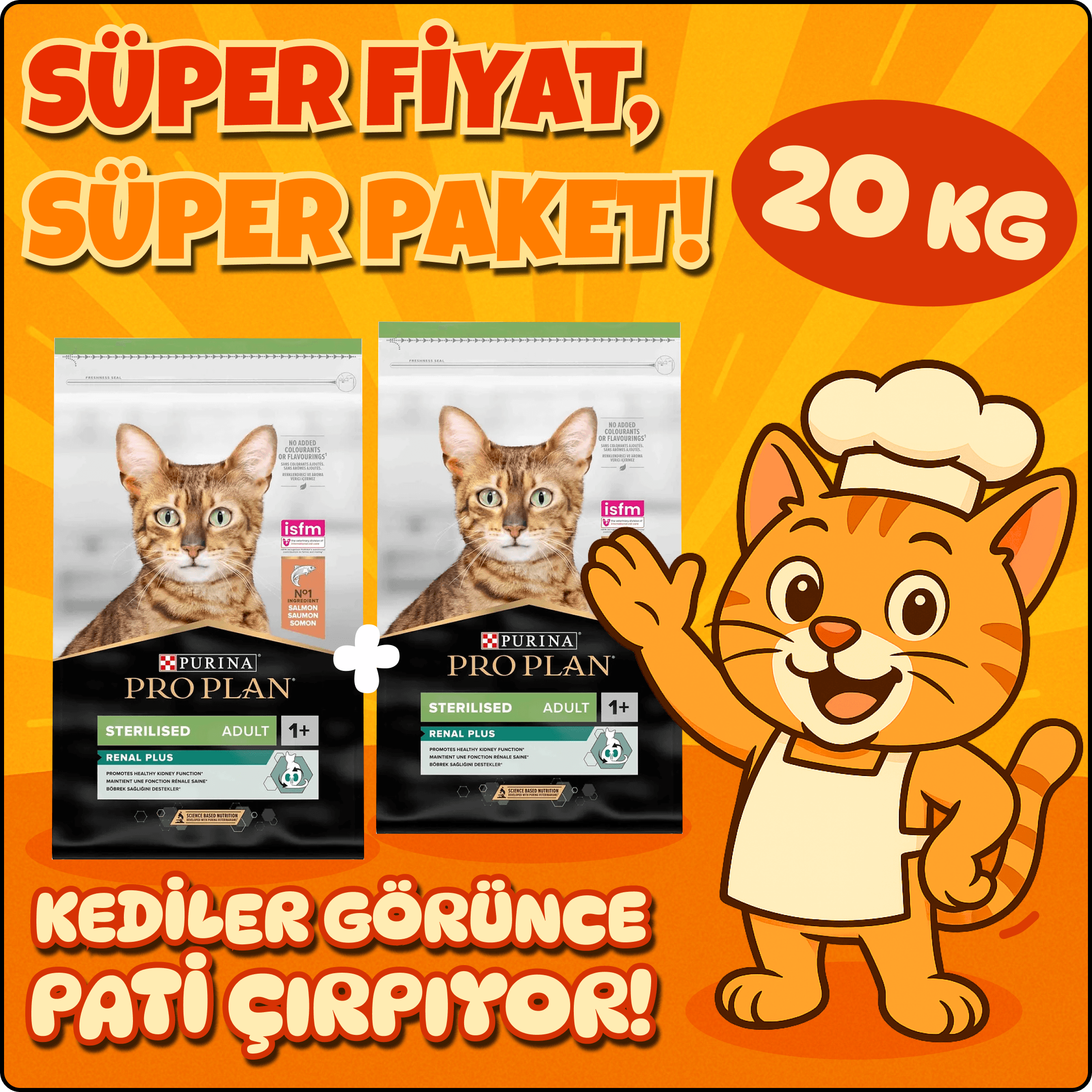 Pro Plan Somonlu Kısırlaştırılmış Kedi Maması 20 kg – Dev Avantaj Paketi (2x10 kg)