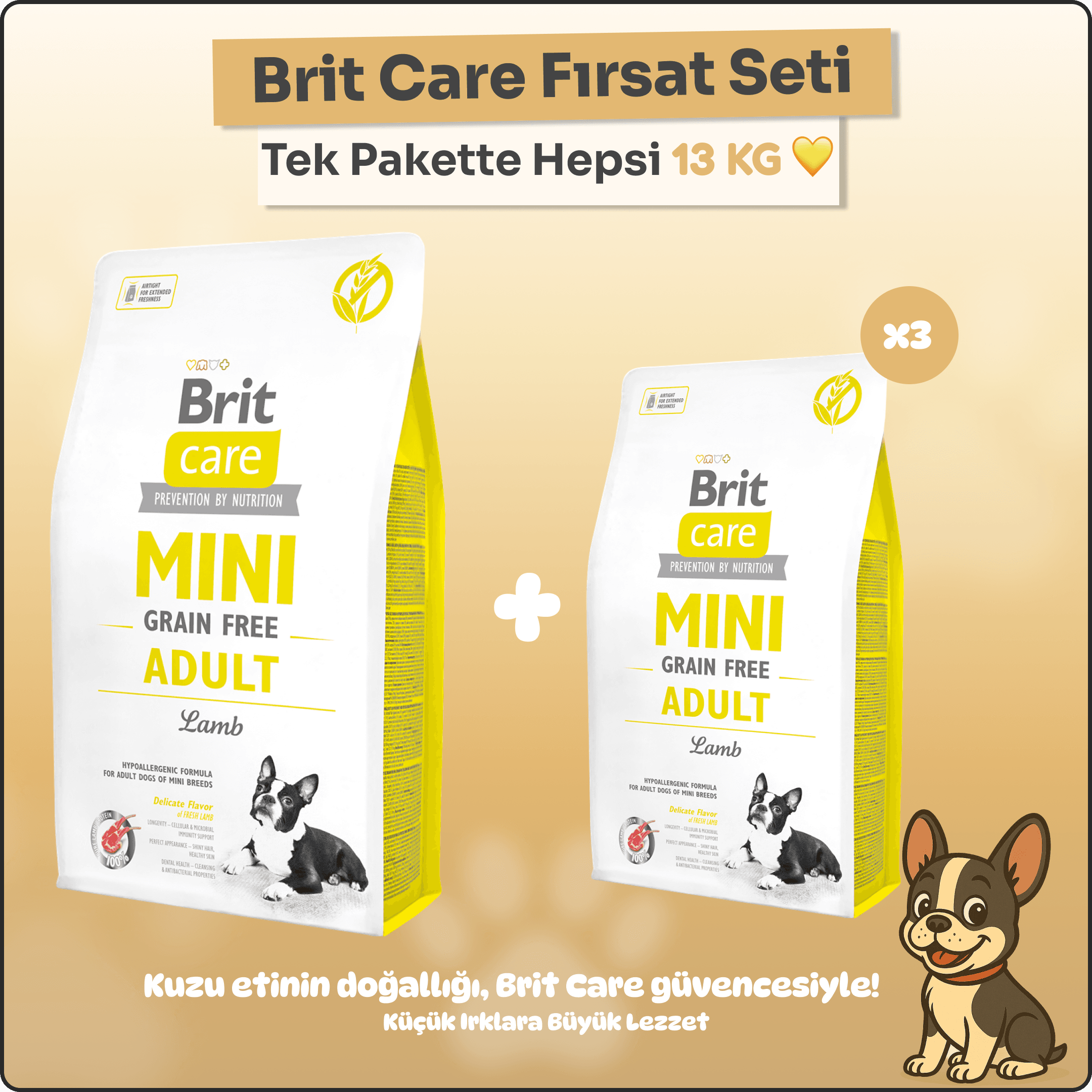 Brit Care Mini Kuzulu Tahılsız Köpek Maması 13 kg – Küçük Irklar İçin Özel Formül