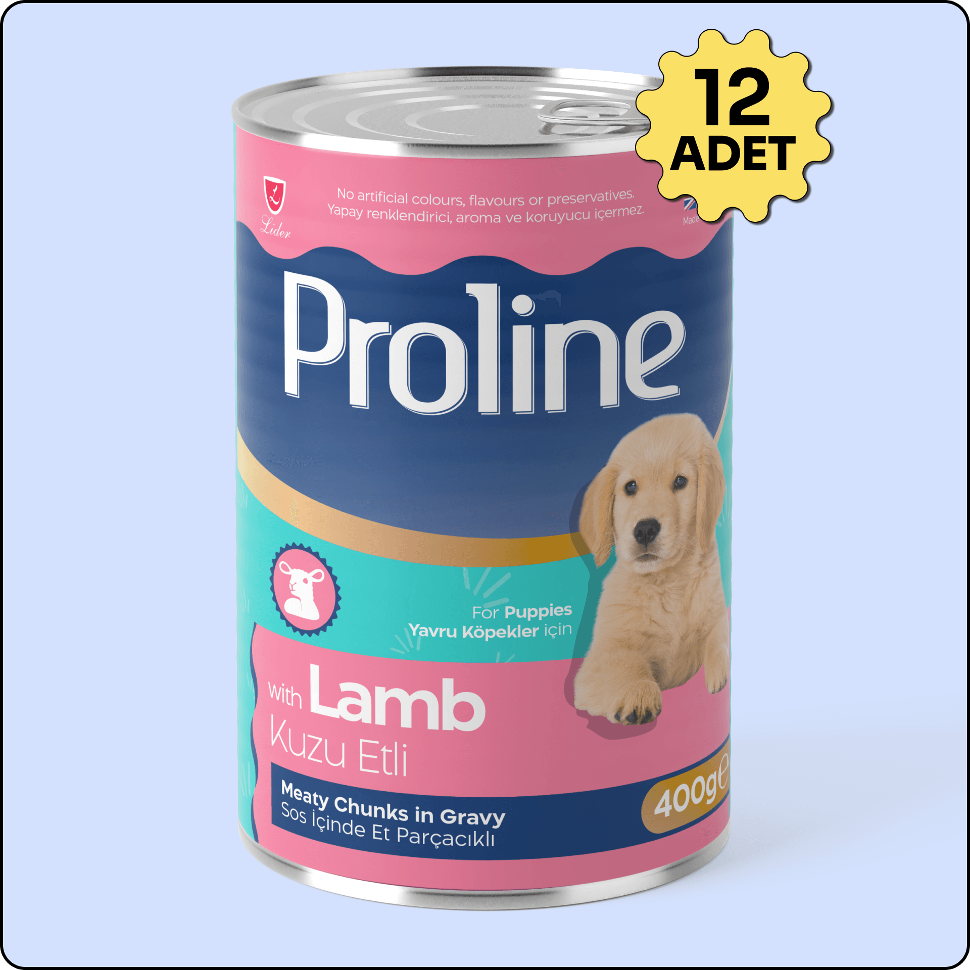 Proline Sos İçinde Parça Kuzu Etli Yavru Köpek Konservesi 400 gr 12 Adet 