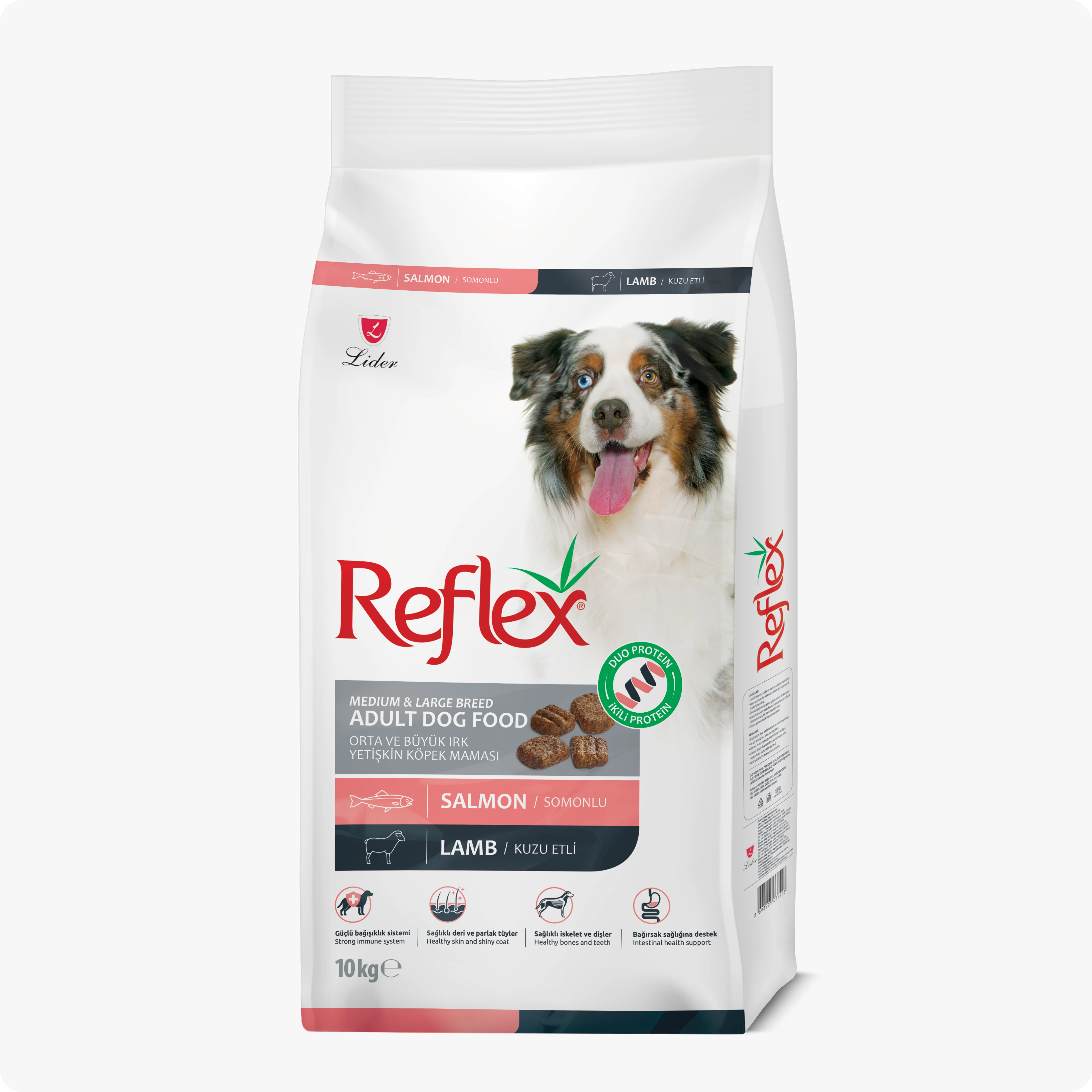 Reflex Somonlu ve Kuzu Etli Yetişkin Köpek Maması 10 kg