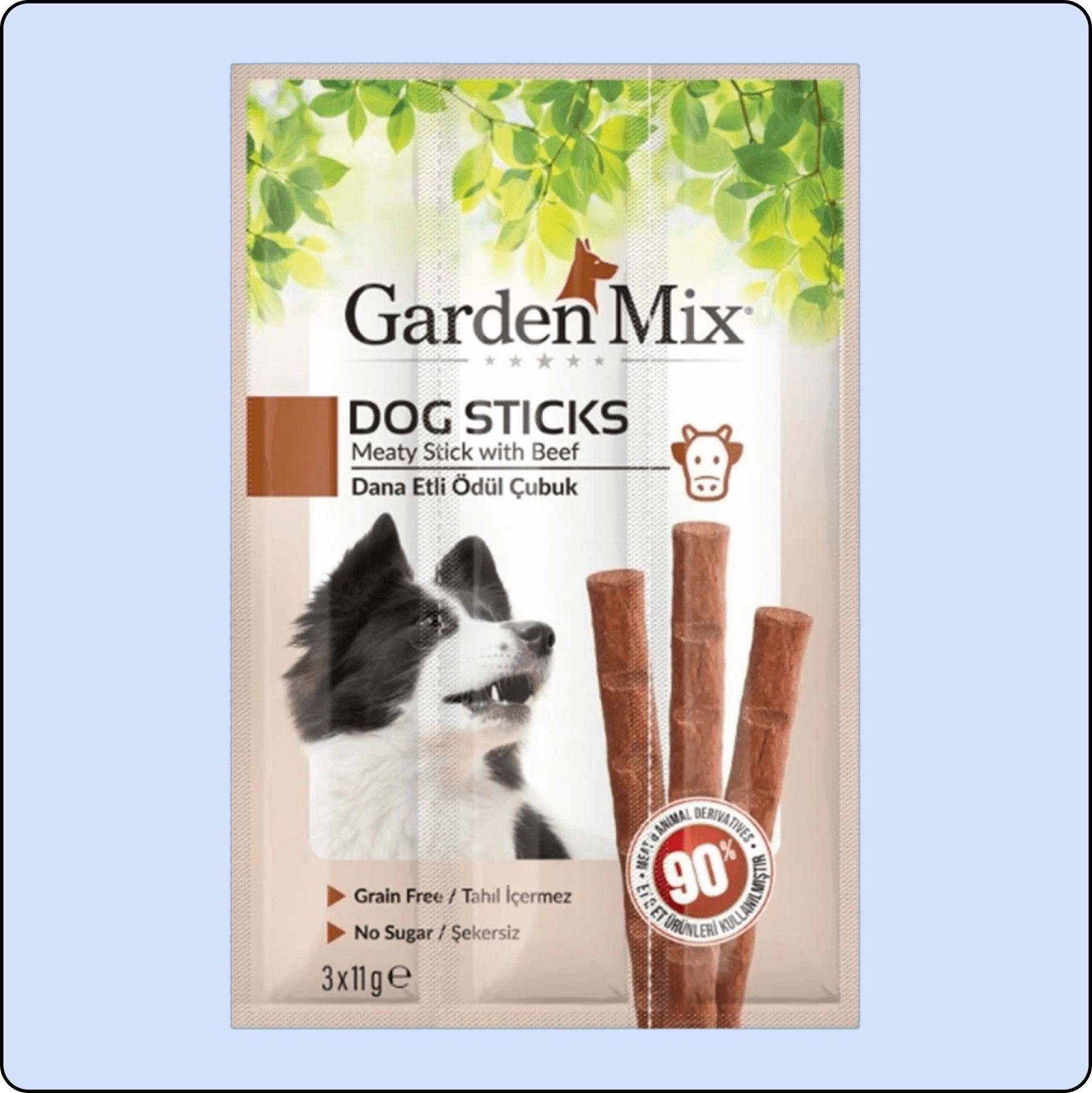 Garden Mix Dana Etli Tahılsız Köpek Ödül Çubuğu 33 gr (3'lü)