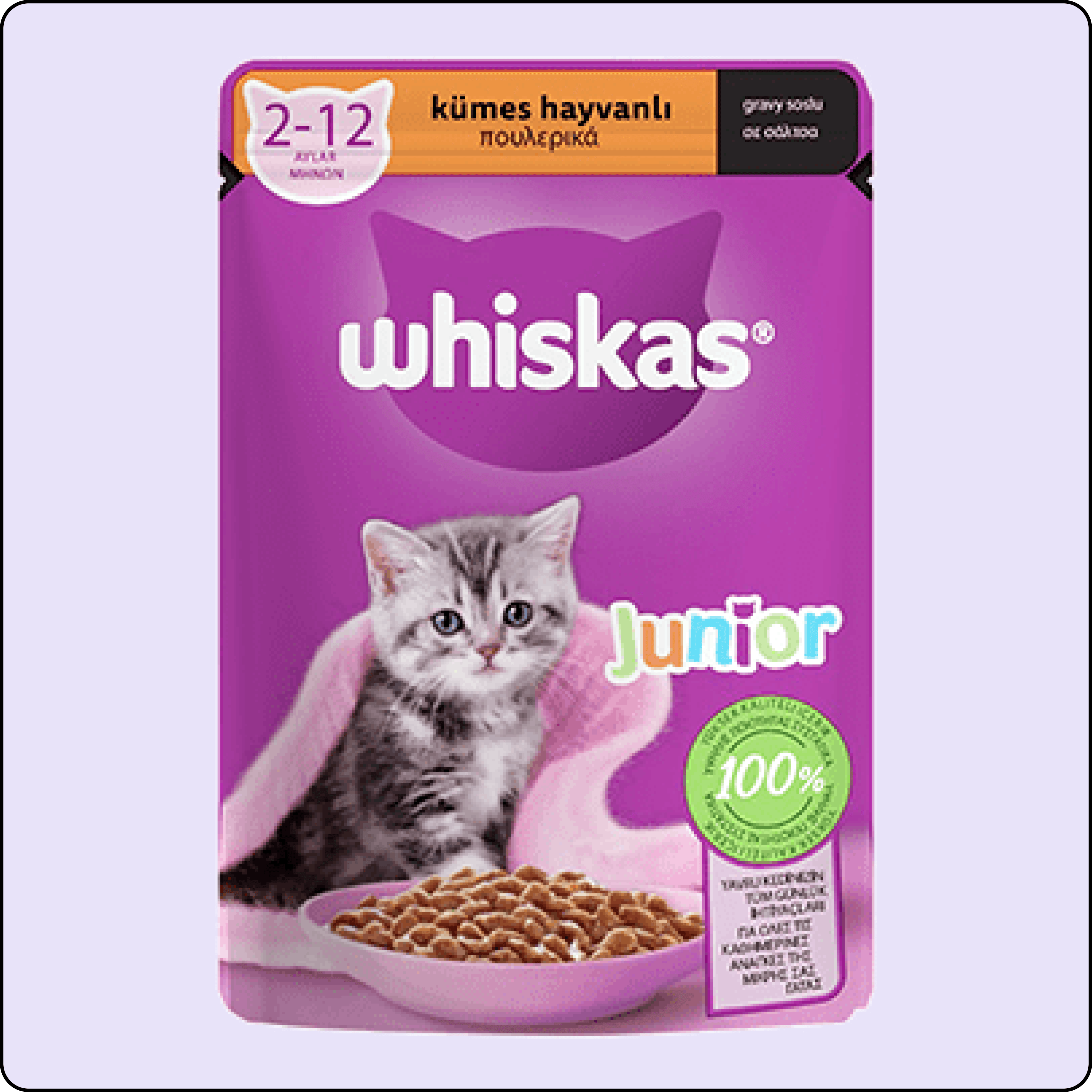 Whiskas Pouch Sos İçinde Kümes Hayvanlı Yavru Kedi Konservesi 85 gr