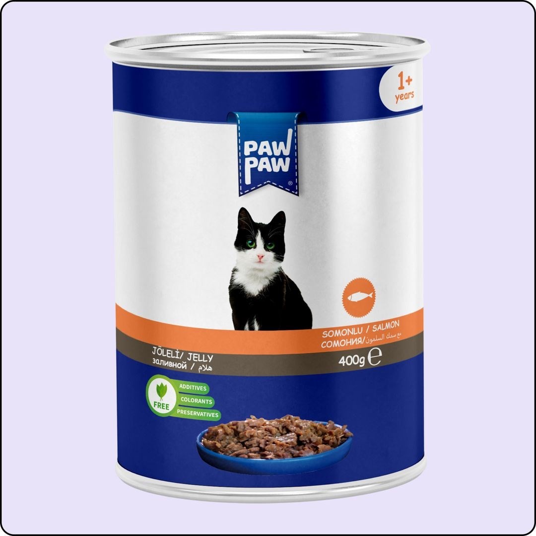 Paw Paw Somonlu Yetişkin Kedi Konserve Maması 400 gr 12 Adet