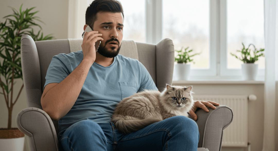 Kanlı dışkı sonrası veterineri arayan endişeli kedi sahibi – erken tanı kedinin sağlığı için hayati önem taşır