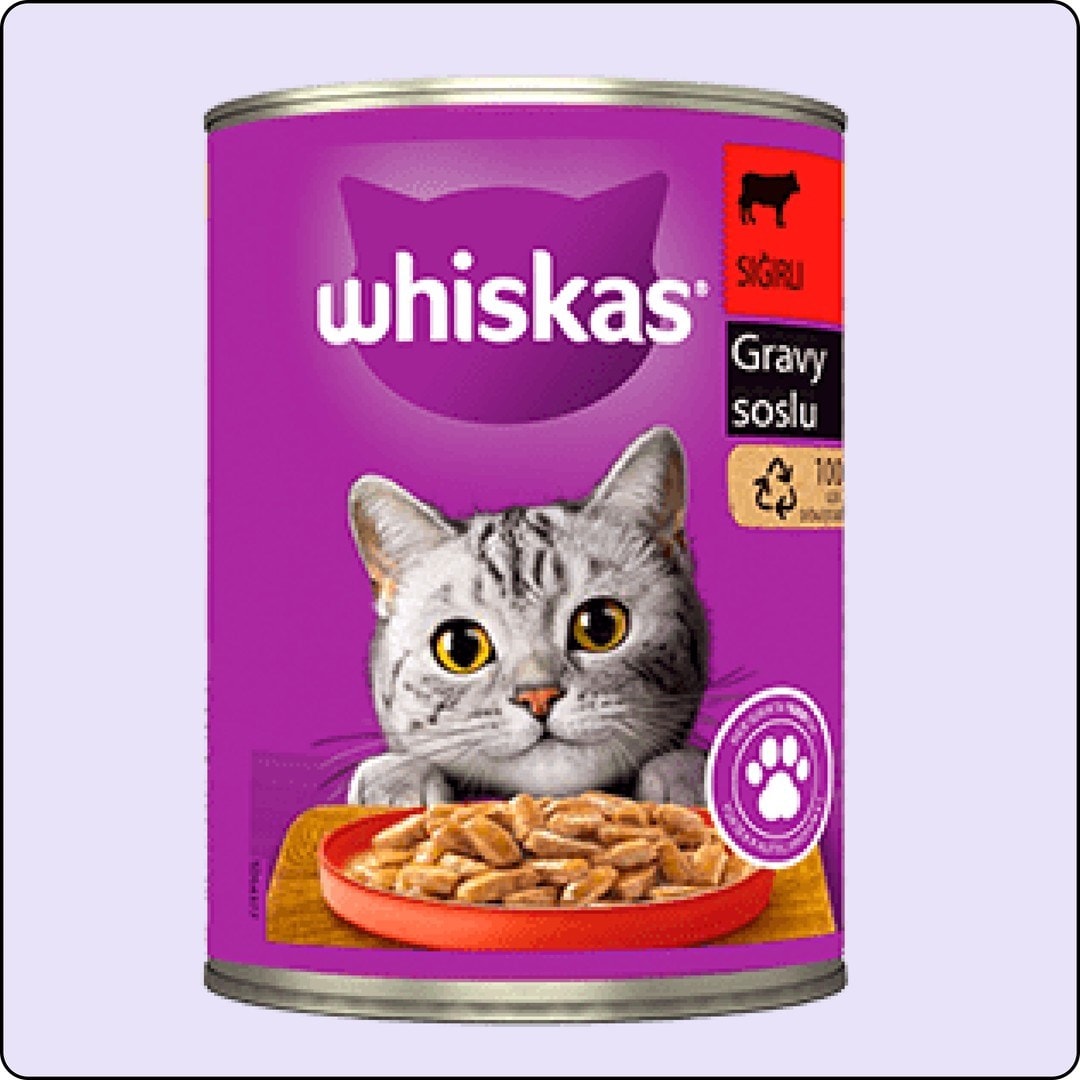 Whiskas Sos İçinde Sığır Etli Yetişkin Kedi Konservesi 400 gr 24 Adet