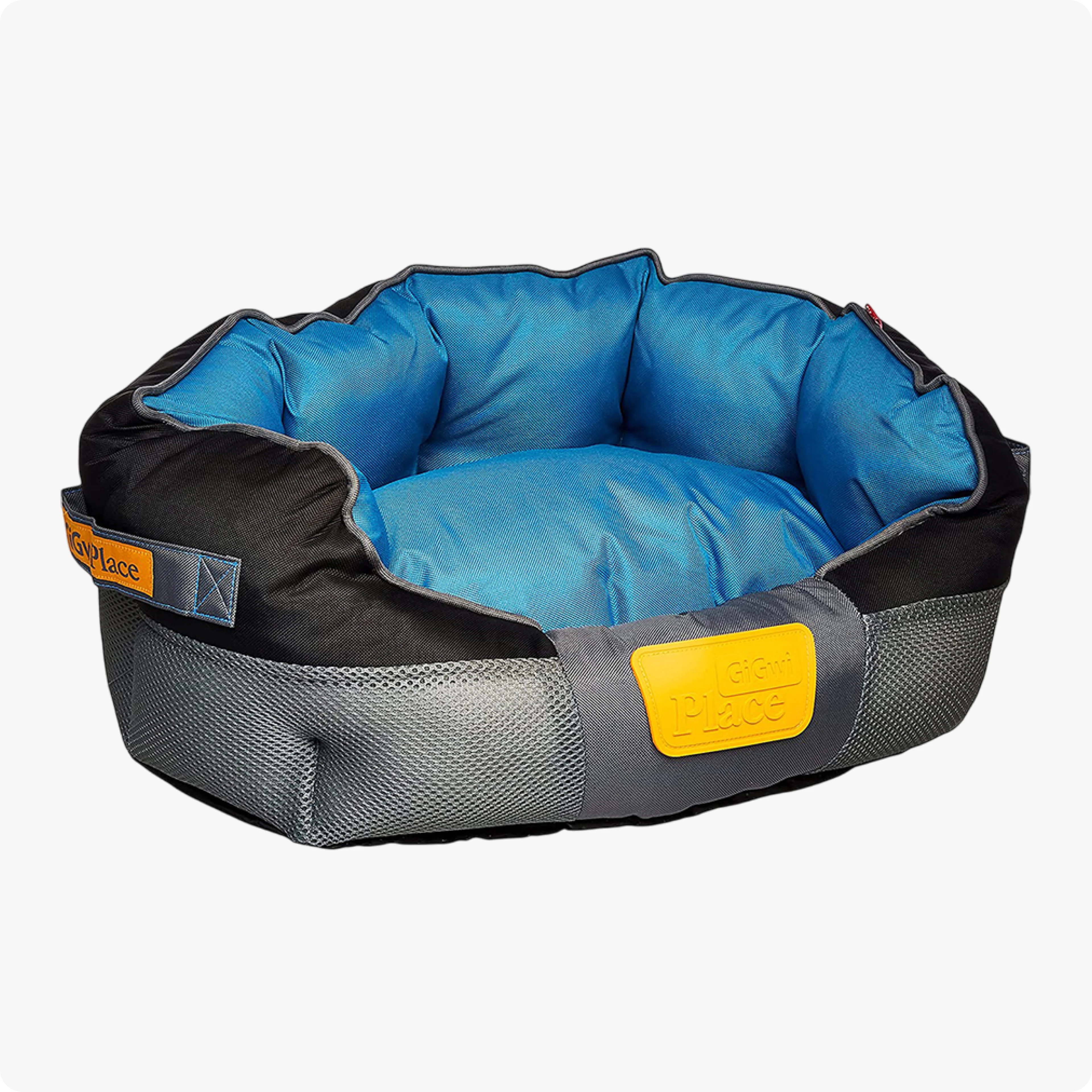 GiGwi Kanvas Kumaş Kedi Köpek Yatağı Siyah-Mavi 37x33x18 cm     