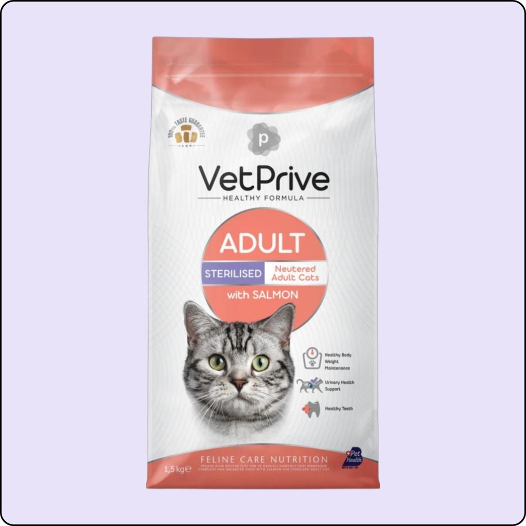 Vet Prive Sterilised Somonlu Kısırlaştırılmış Kedi Maması 1.5 kg