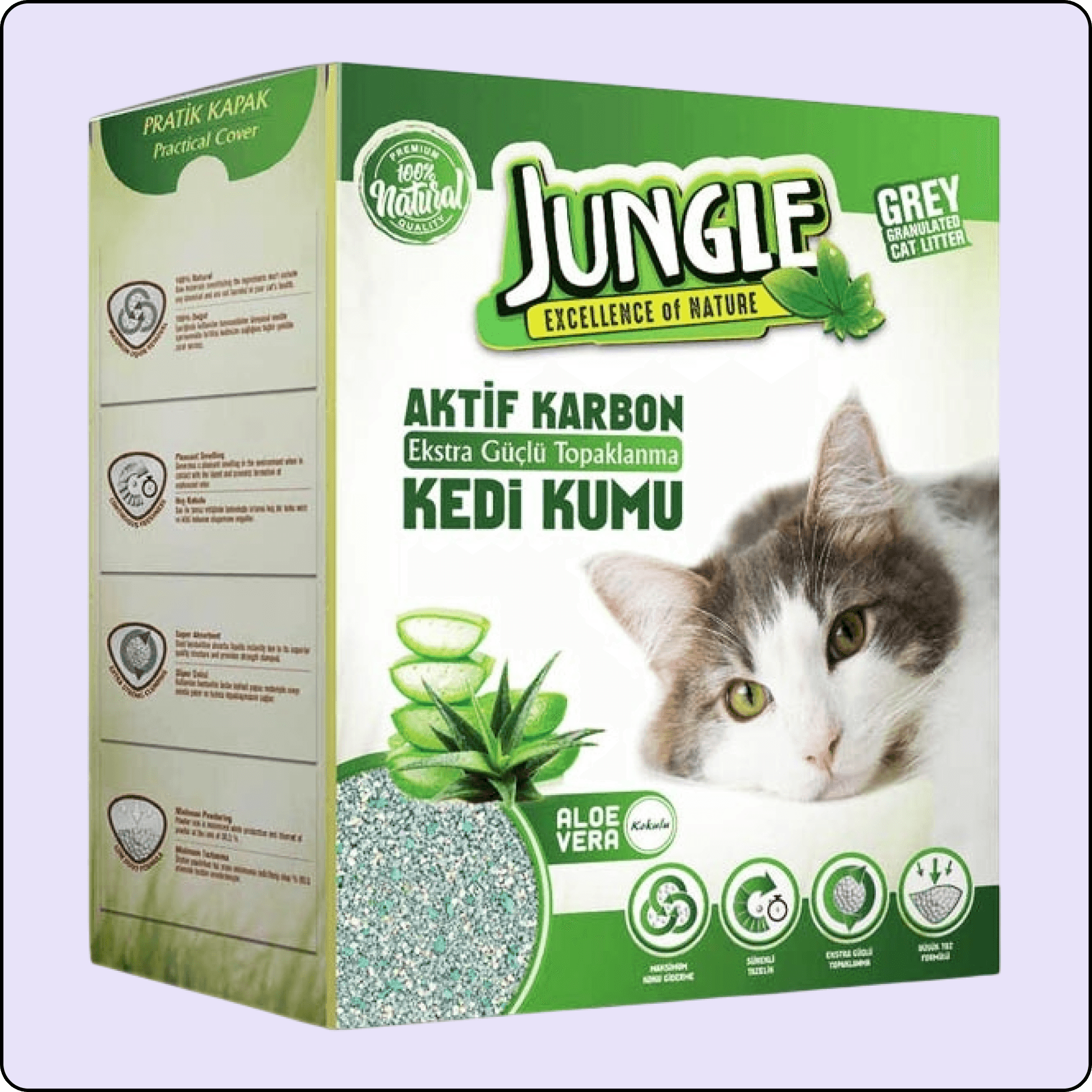 Jungle Aktif Karbon Ve Aloe Veralı Kedi Kumu 6 lt