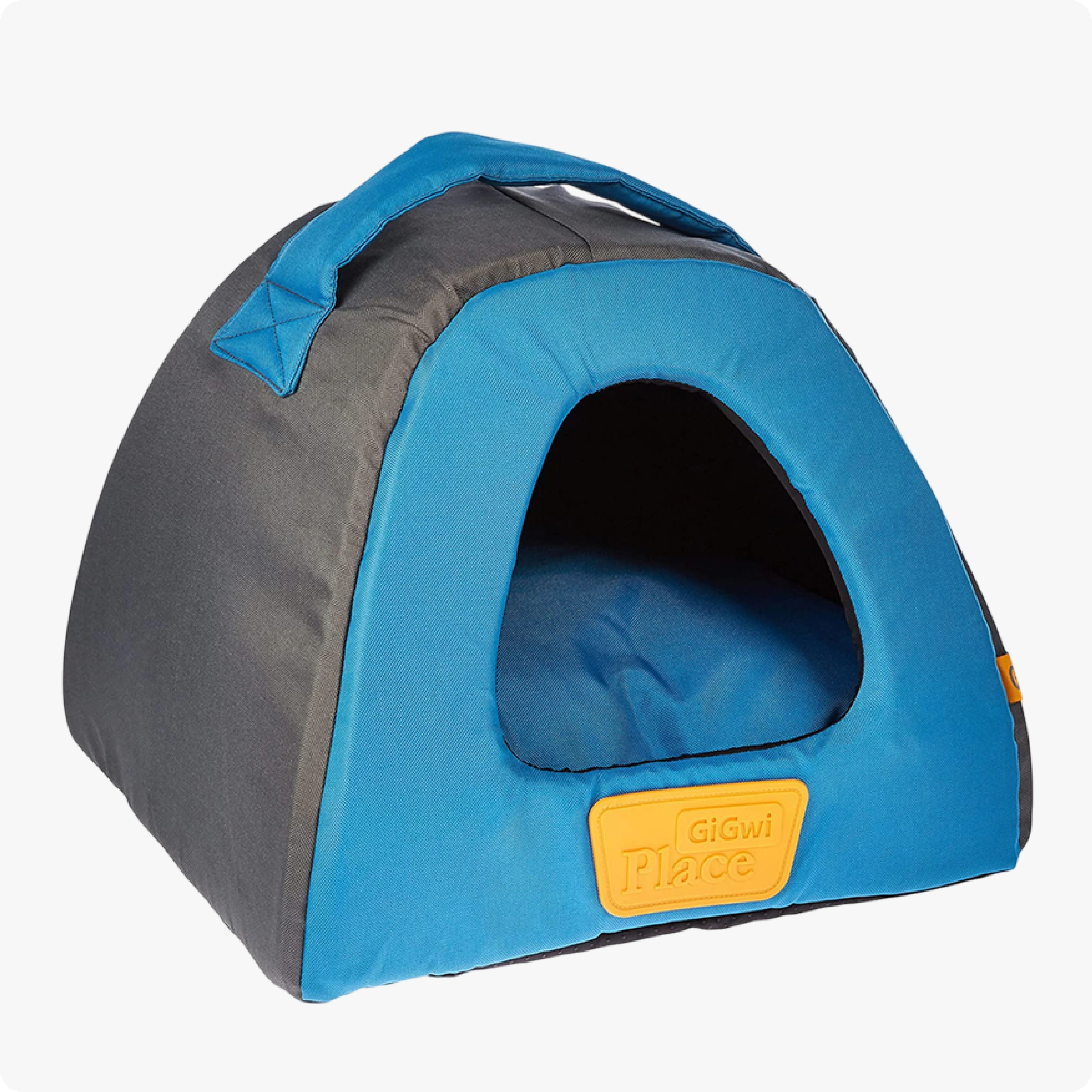 GiGwi Kanvas Kumaş Kapalı Kedi Köpek Evi Gri Mavi 40x40x33 cm