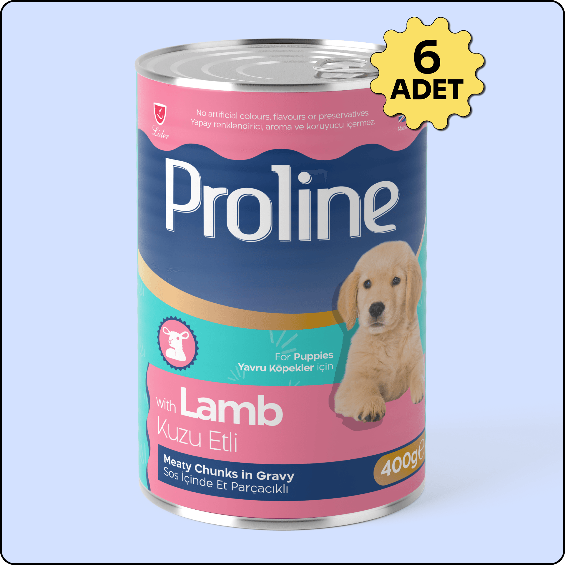 Proline Sos İçinde Parça Kuzu Etli Yavru Köpek Konservesi 400 gr 6 Adet 
