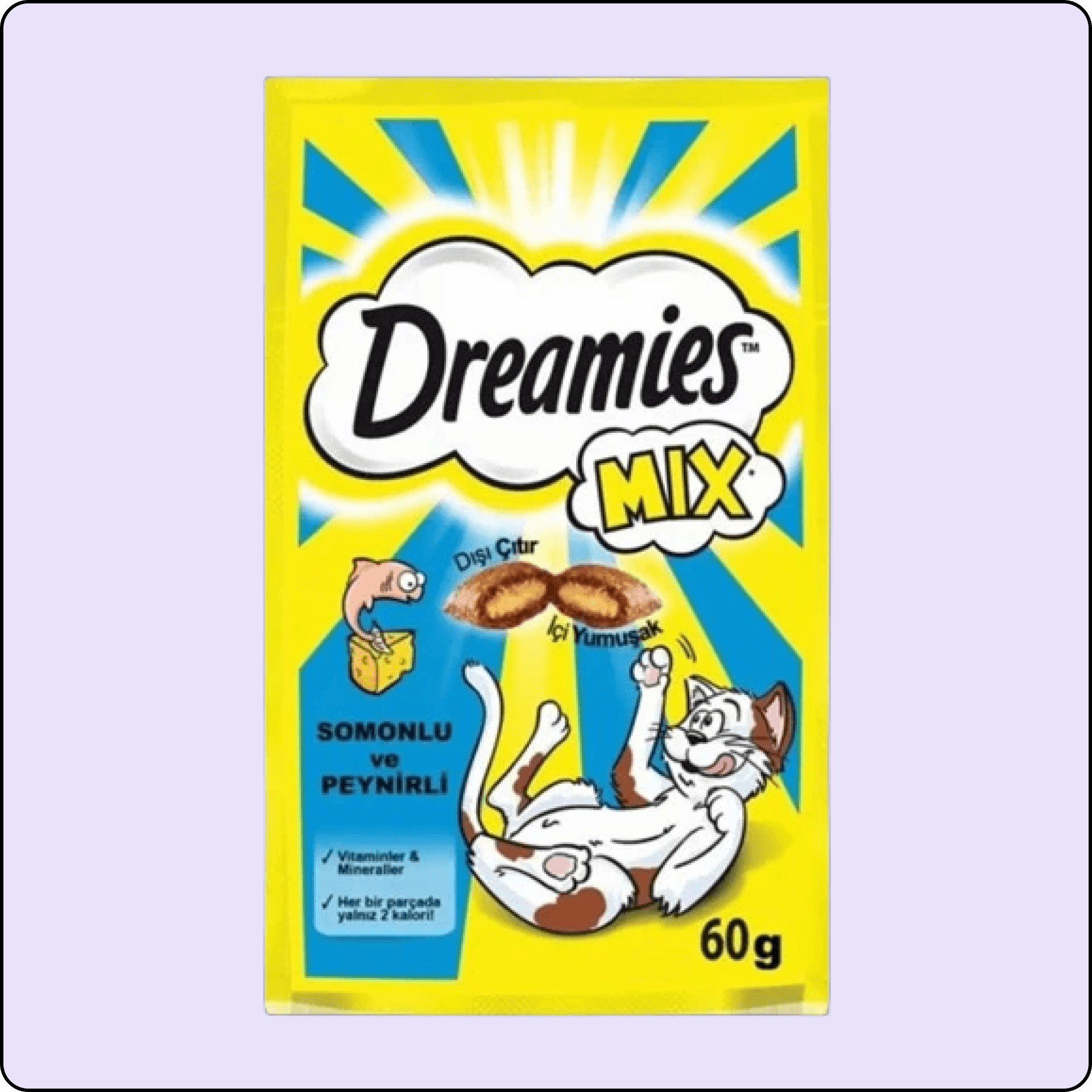 Dreamies Peynirli ve Somonlu Mix Kıtır Kedi Ödül Maması 60 gr