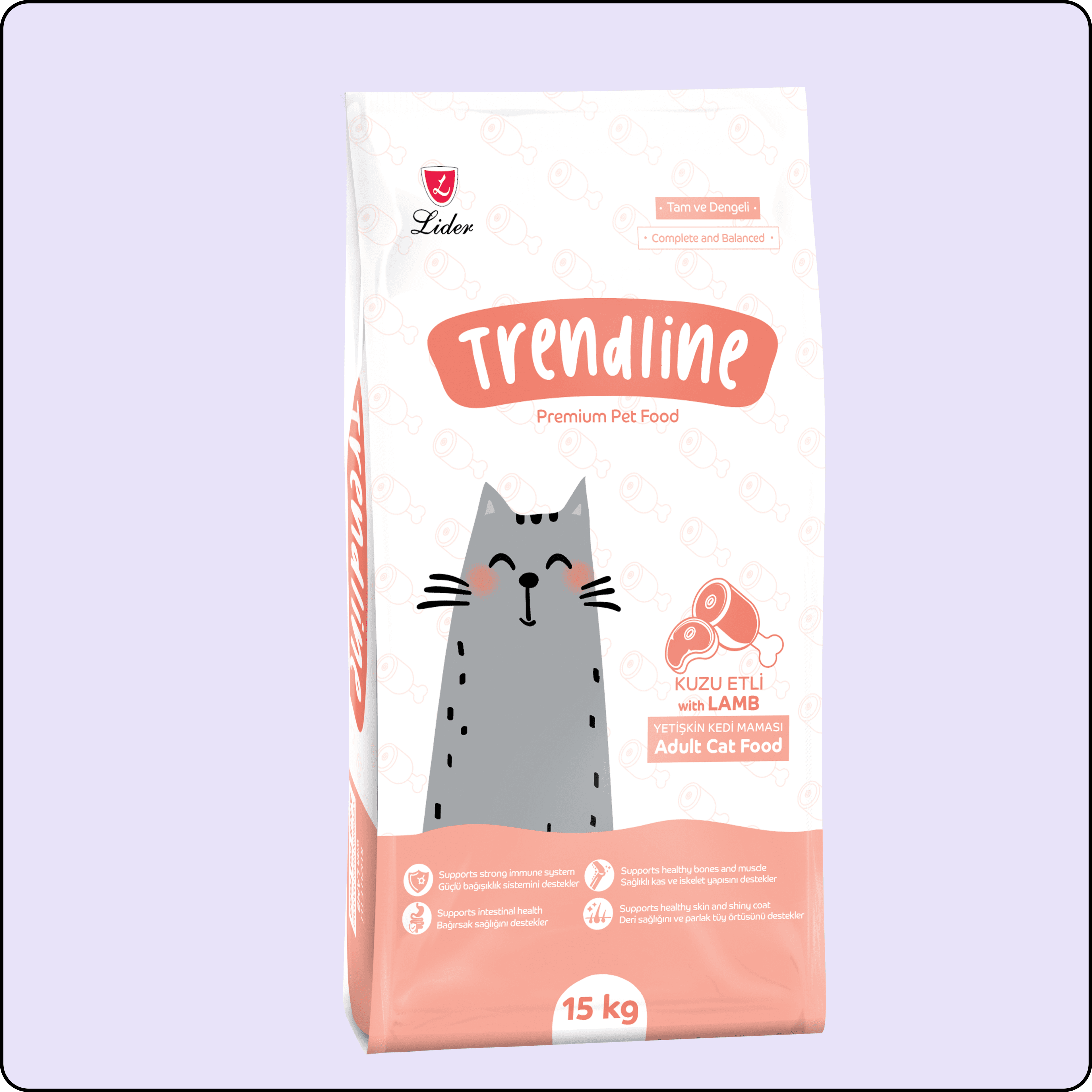 Trendline Kuzu Etli ve Pirinçli Yetişkin Kedi Maması 15 kg