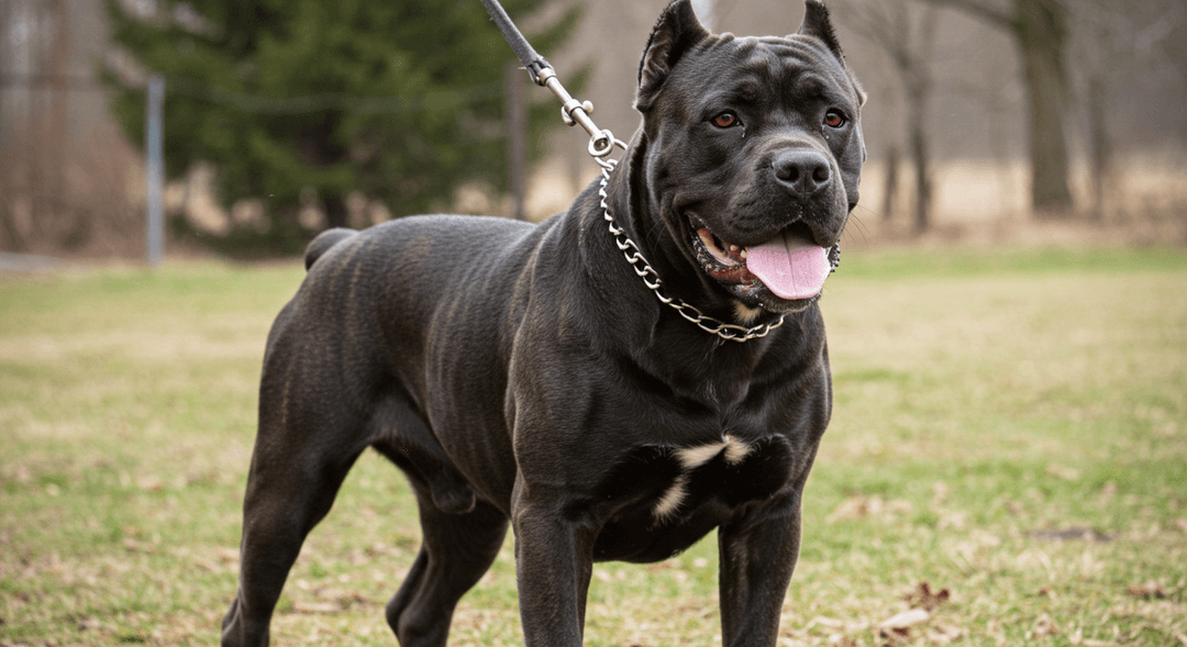 Kaslı ve güçlü yapısıyla gururlu bir şekilde duran Cane Corso köpeği, koruyucu ve sadık doğasını sergileyerek doğal bir ortamda korunma içgüdülerini yansıtıyor.