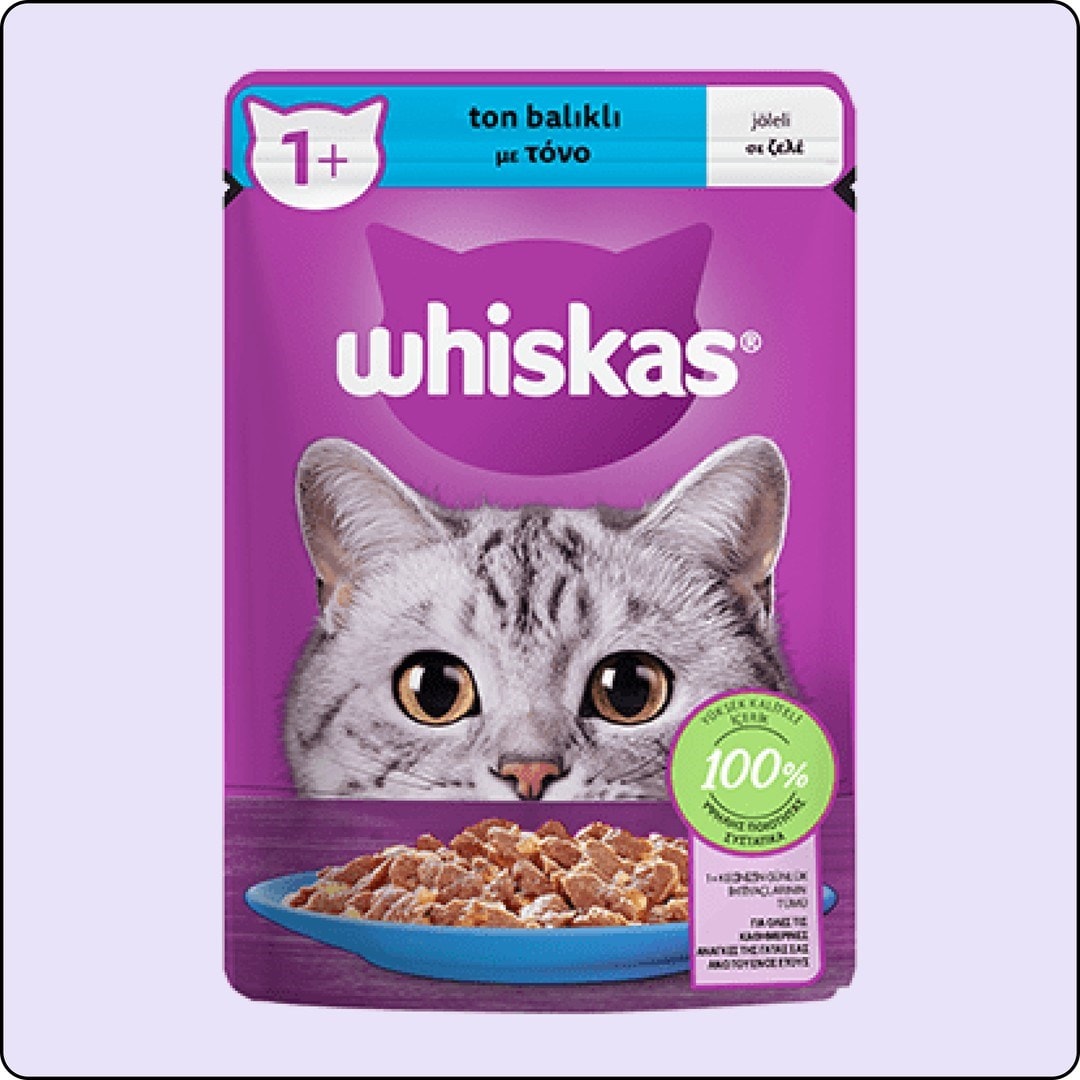 Whiskas Pouch Jöle İçinde Ton Balıklı Yetişkin Kedi Konservesi 85 gr 28 Adet