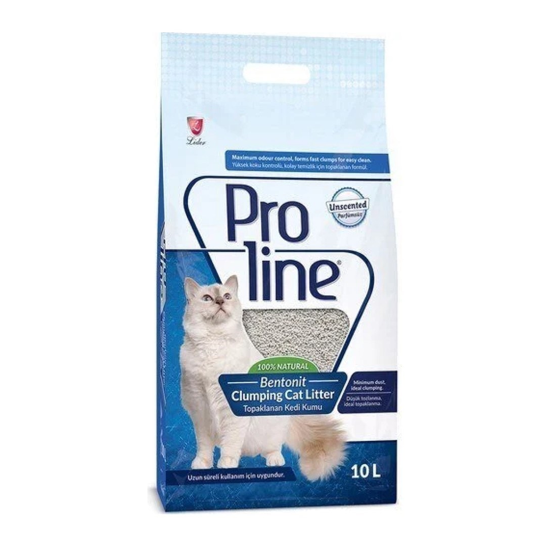 Proline Bentonit Topaklaşan Parfümsüz 10 Lt 2 Adet Kedi Kumu