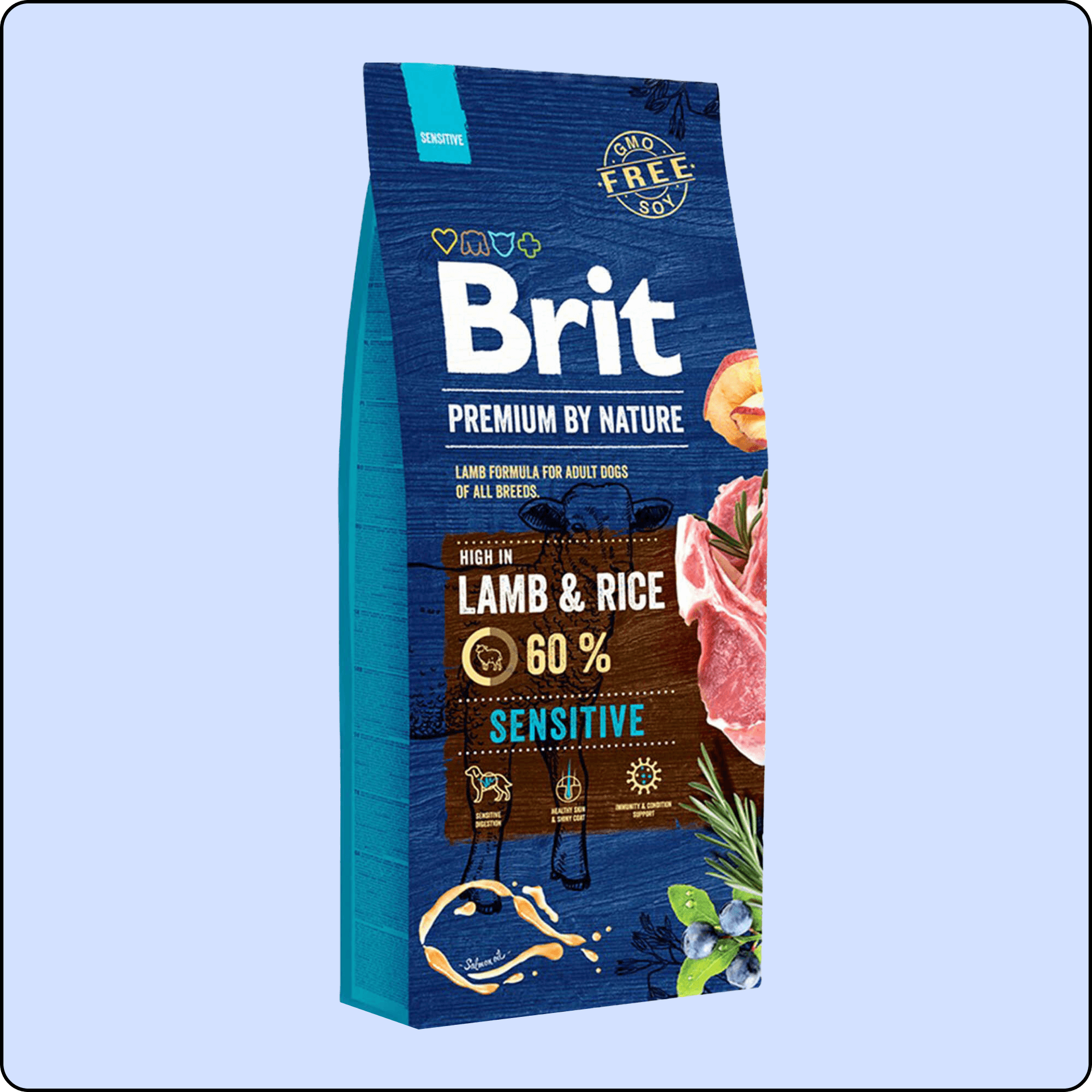 Brit Premium By Nature Sensitive Kuzulu ve Pirinçli Yetişkin Köpek Maması 8 kg
