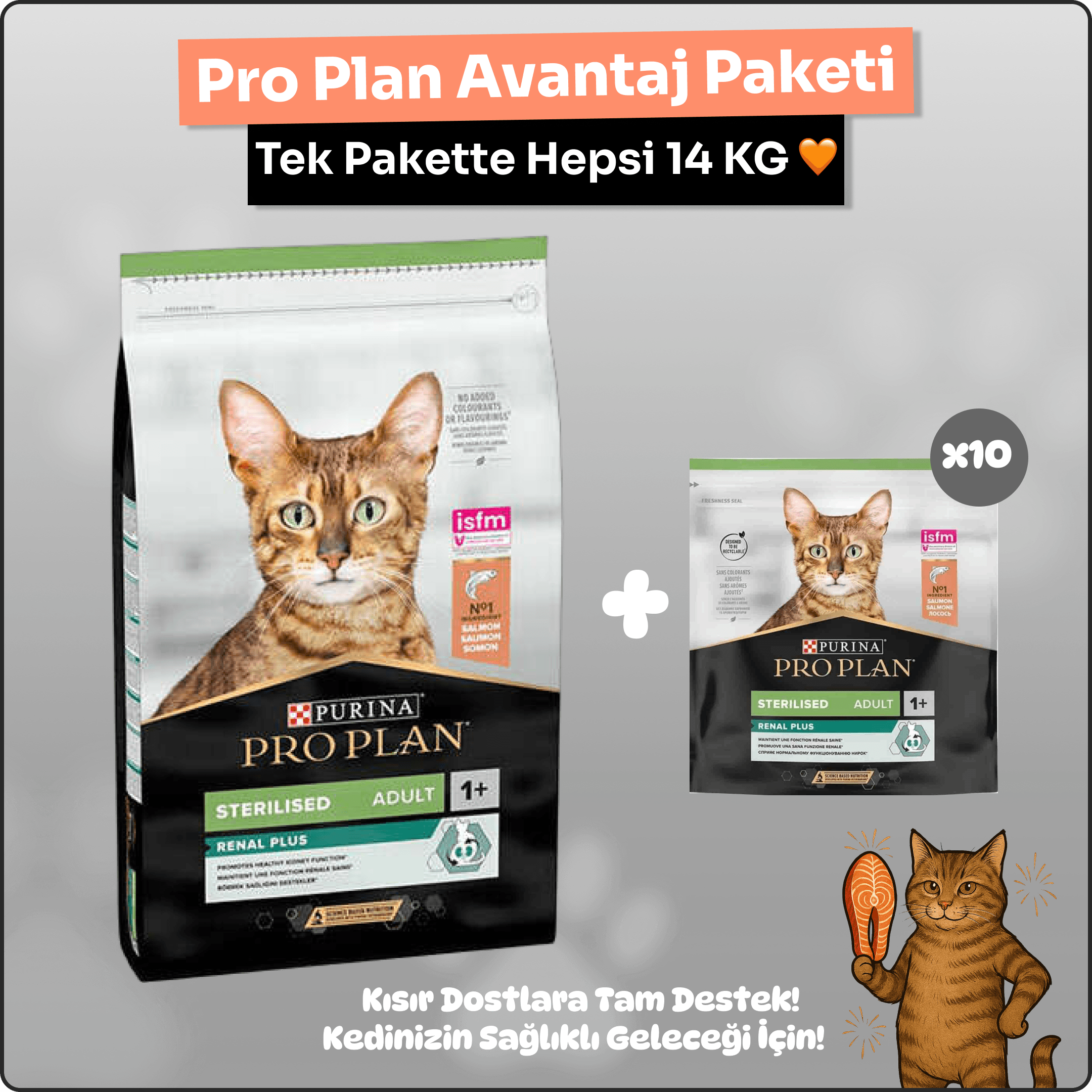 Pro Plan Somonlu Kısırlaştırılmış Kedi Maması 14 kg – Büyük Ekonomik Paket!