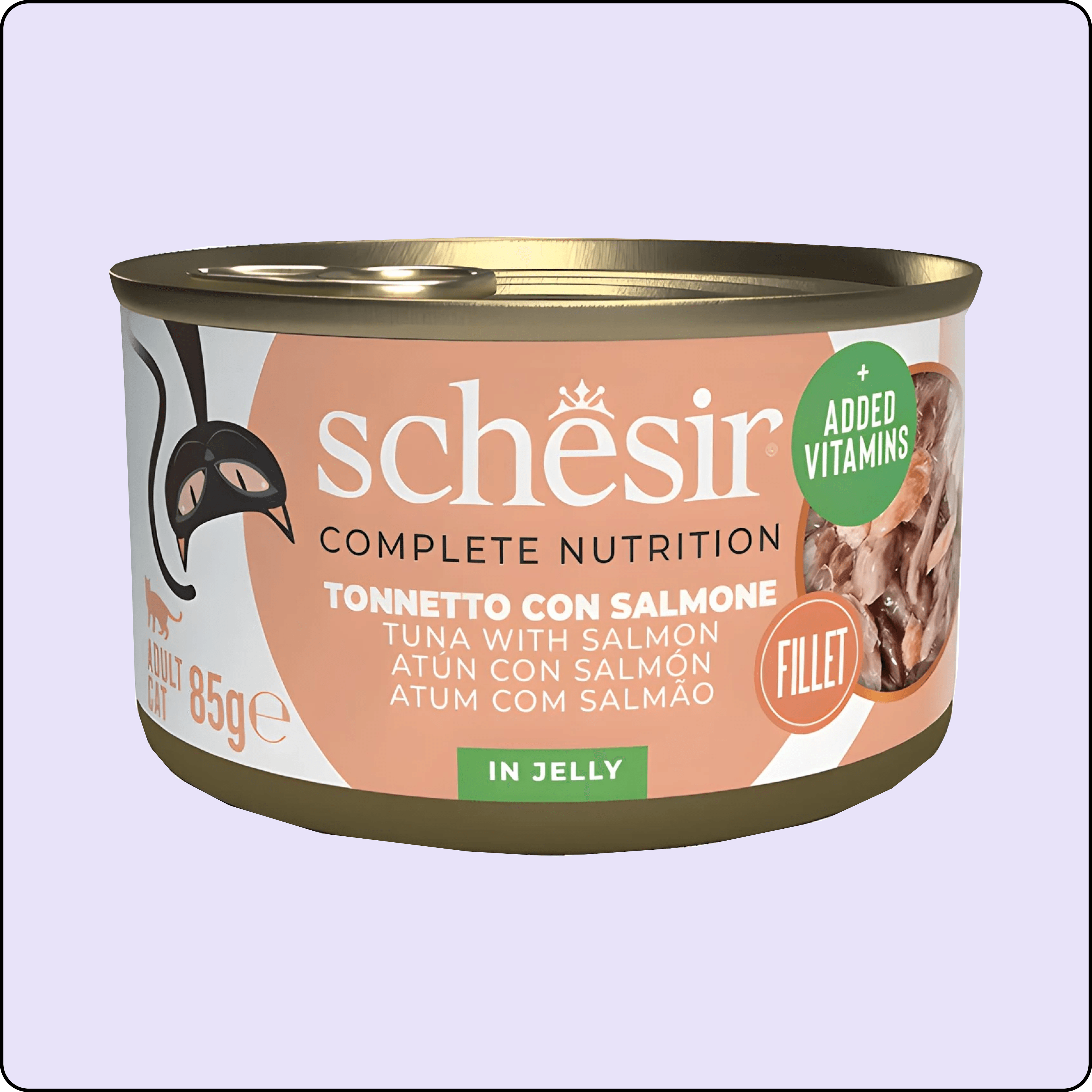 Schesir Jöle İçinde Ton Balıklı ve Somonlu Kedi Konserve Maması 85 gr