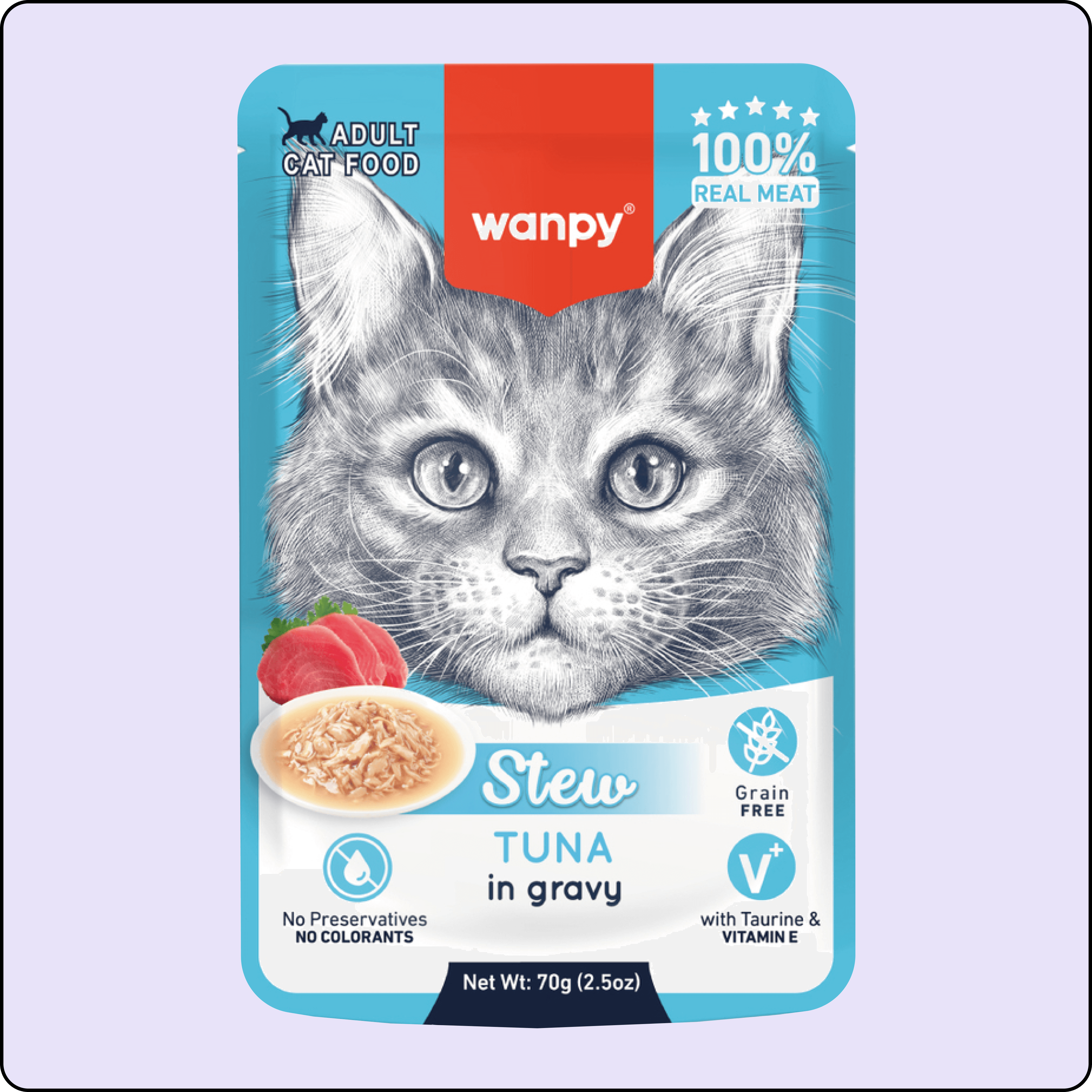Wanpy Stew Sos İçinde Ton Balıklı Yetişkin Kedi Konservesi 70 gr