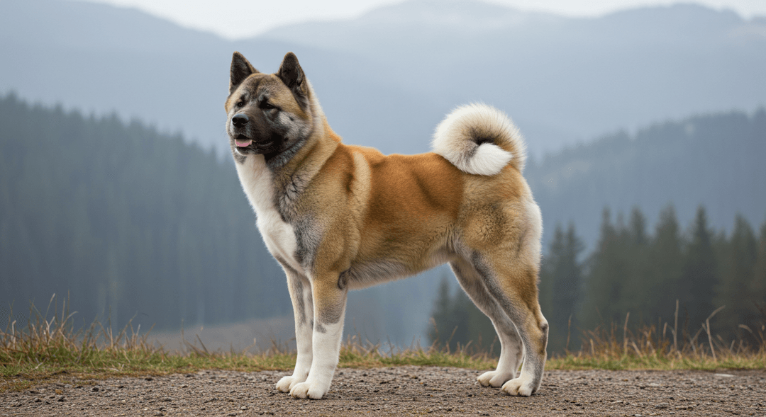 Büyüleyici bir Akita köpeği, sakin bir doğa manzarasında gururla duruyor. Kalın, parlak tüyleri yumuşak güneş ışığı altında parlıyor. Güç ve sadakati simgeleyen duruşu ve etkileyici bakışları ile dikkat çekiyor. Arka planda mistik bir orman ve uzak dağlar yer alıyor, huzurlu ve güçlü bir atmosfer yaratıyor.