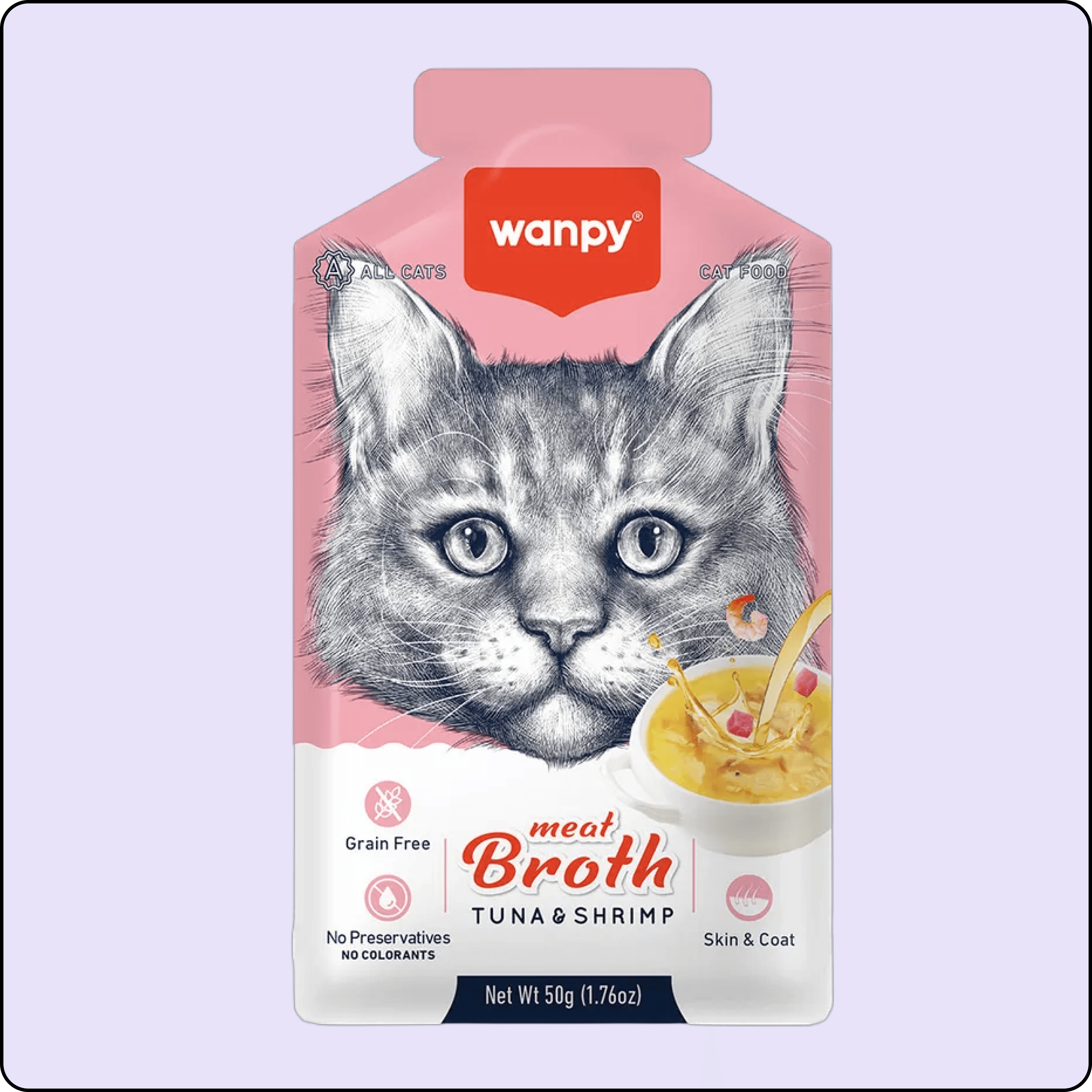 Wanpy Ton Balıklı ve Karidesli Tahılsız Kedi Çorbası 50 gr