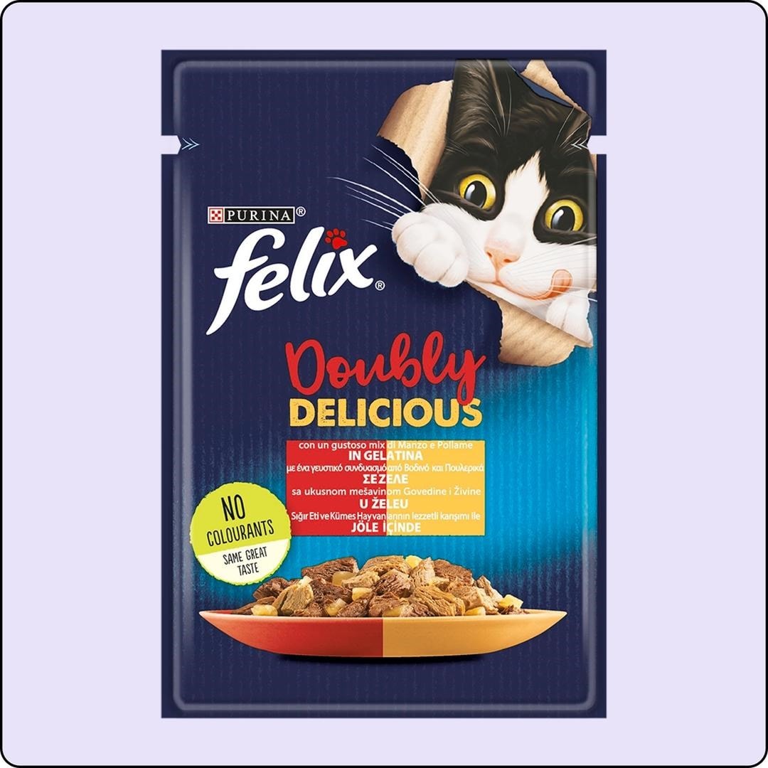 Felix Çifte Lezzet Tavuk ve Sığır Etli Yetişkin Kedi Konservesi 85 gr 26'lı