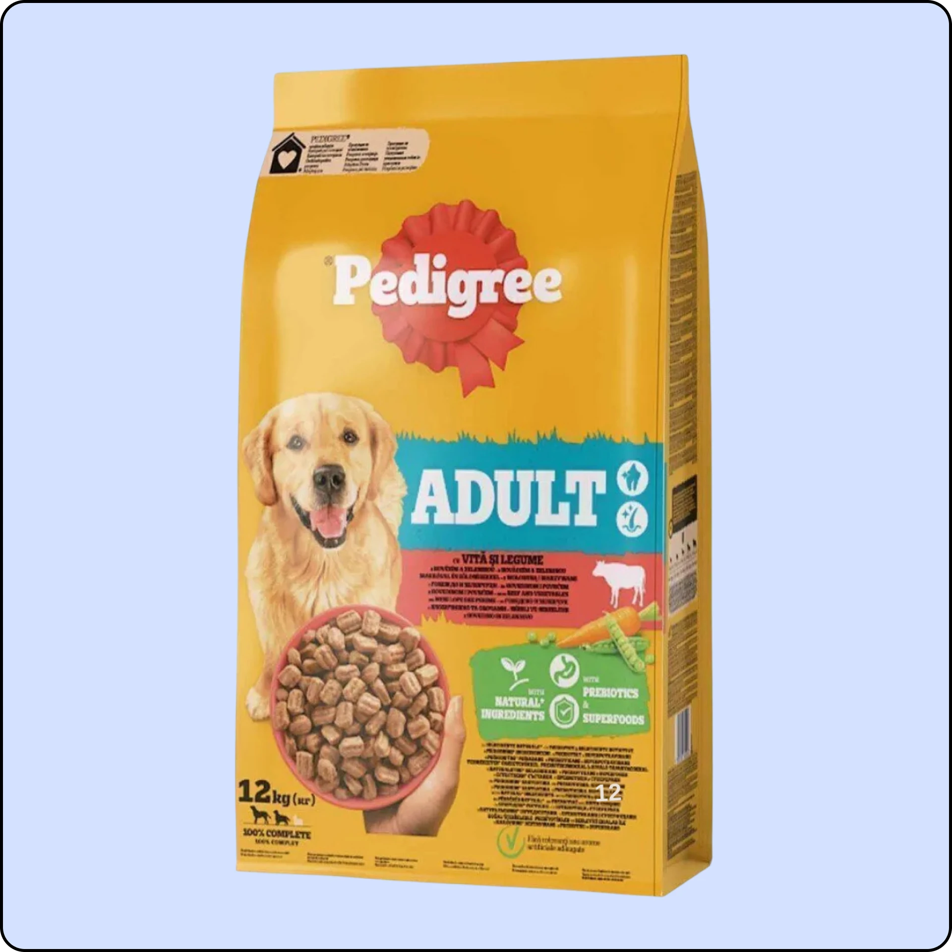 Pedigree Sığır Etli ve Sebzeli Yetişkin Köpek Maması 12 kg