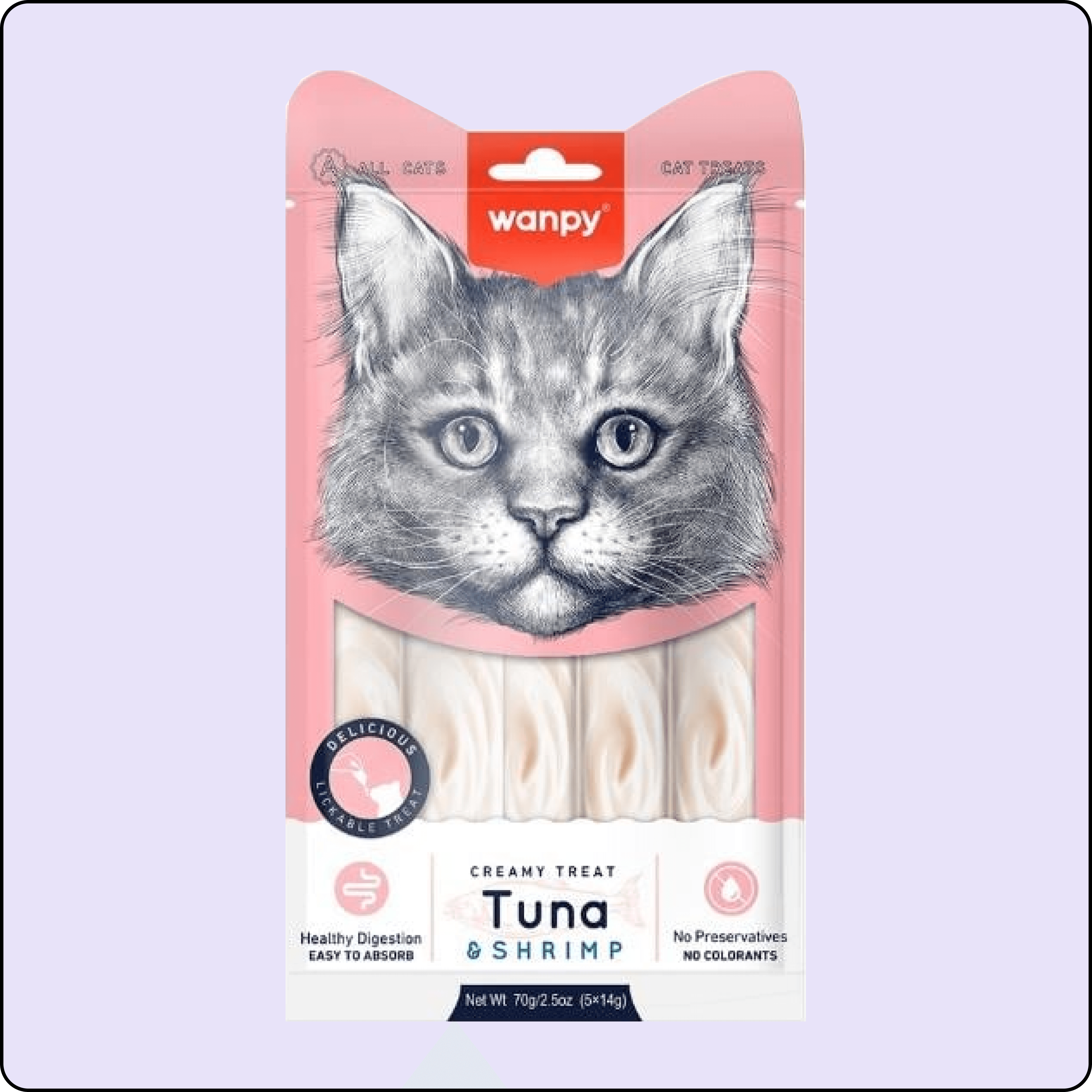Wanpy Ton Balıklı ve Karidesli Kedi Ödül Kreması 14 gr (5'li)