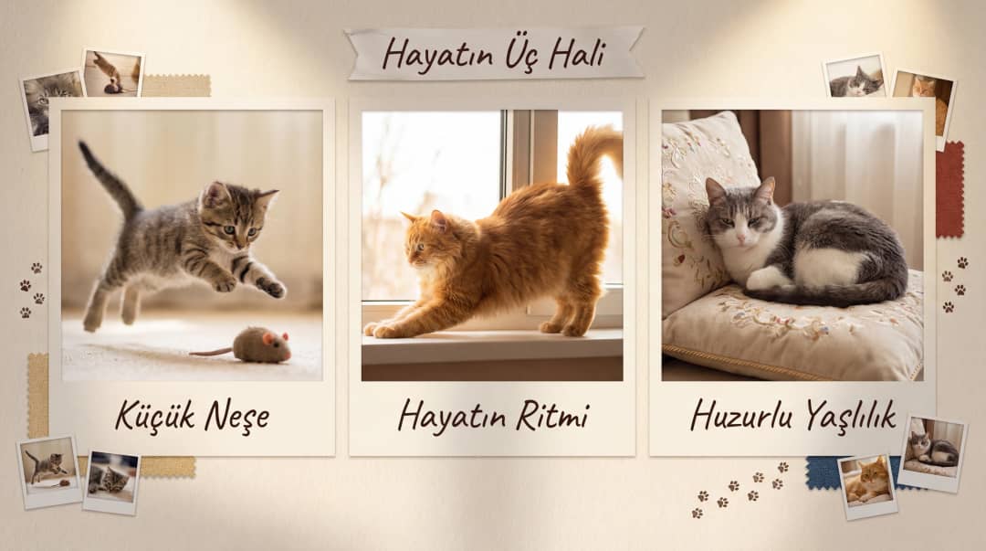 Yavru, yetişkin ve yaşlı kedilerde koşturma davranışı farkları