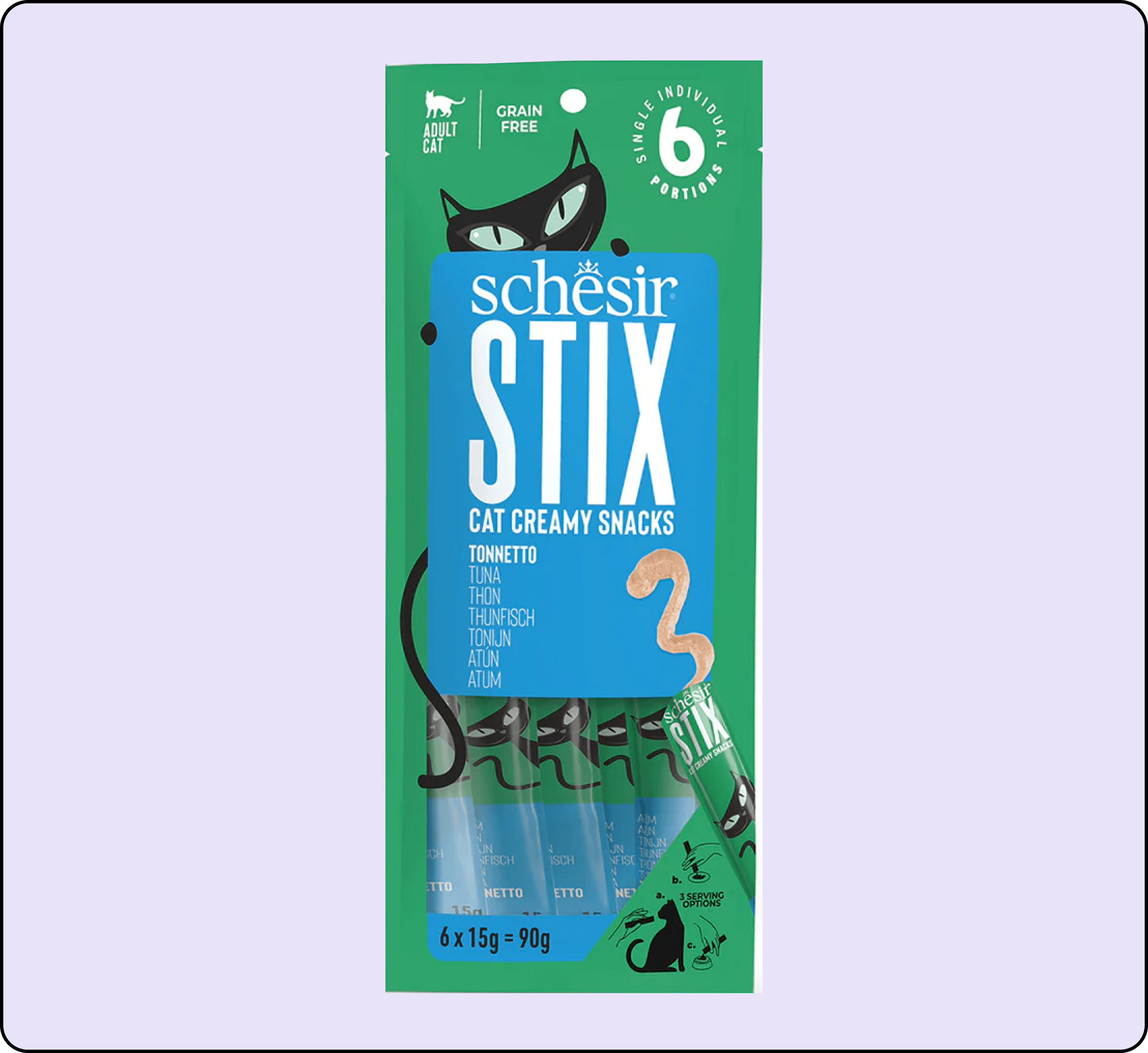 Schesir Stix Ton Balıklı Krema Kedi Ödül Maması 15 gr 6'lı